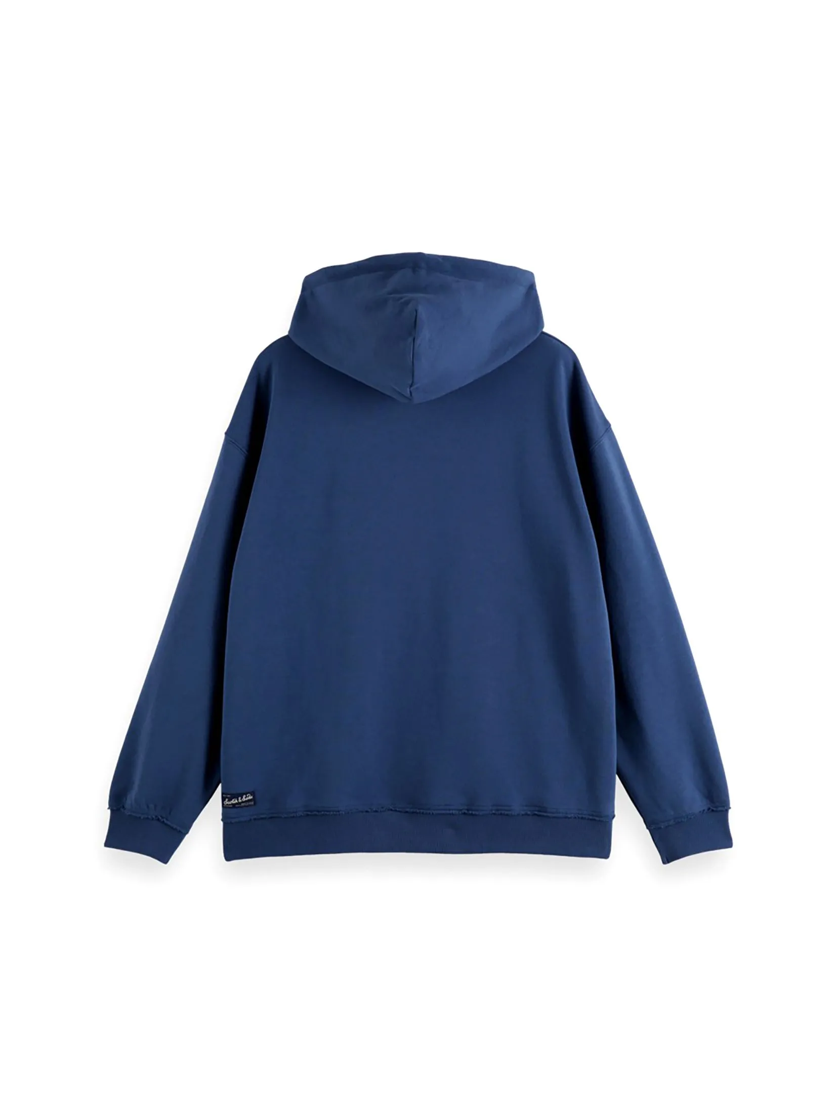 SCOTCH&SODA Men Hoodie Loose Fit Applique Atlantic Blue