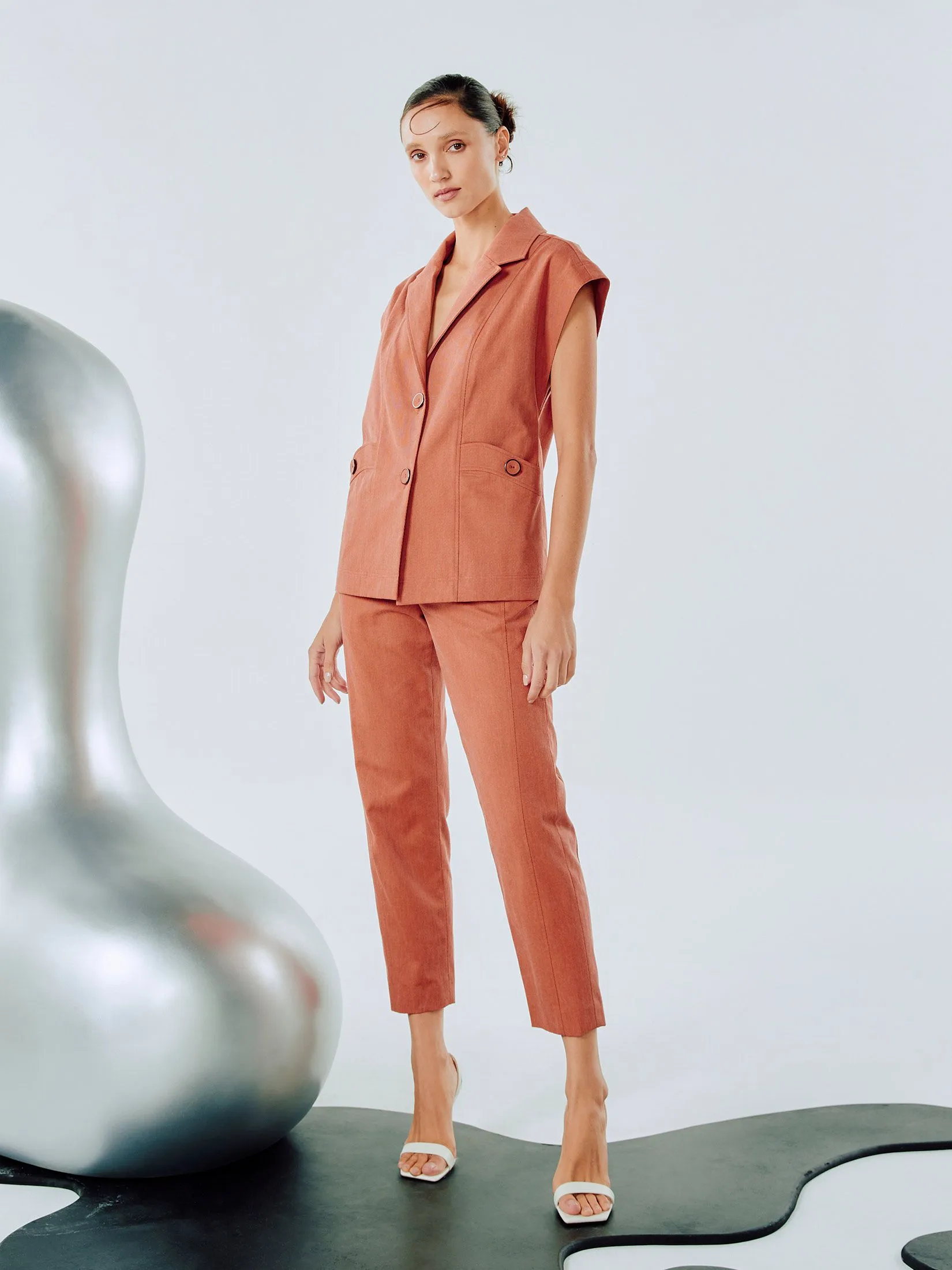 SHAKA Woman Vest Boxy Orange