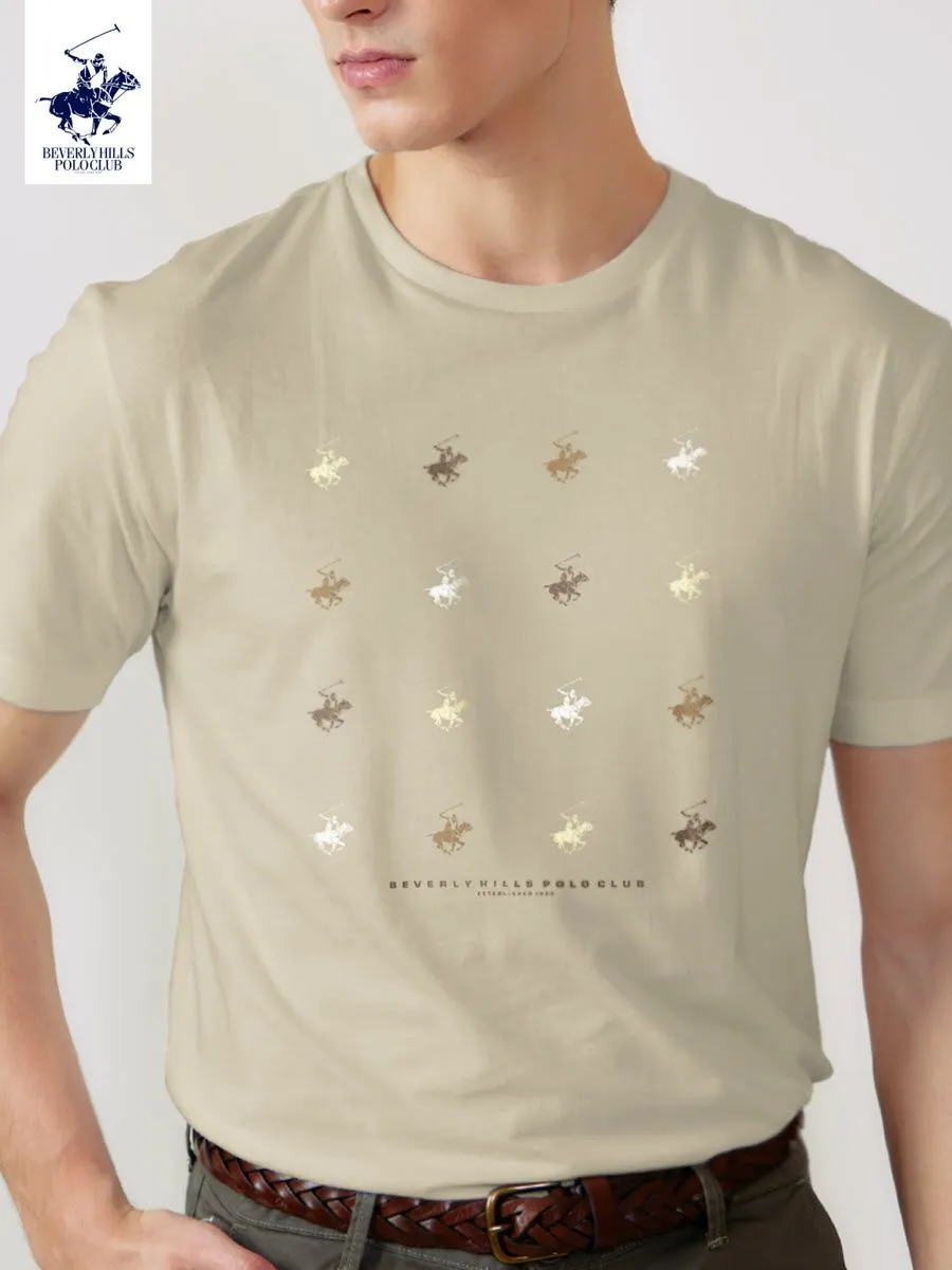 BEVERLY HILLS POLO CLUB Khaki Men T-Shirt REGULAR-FIT Model BNSR295