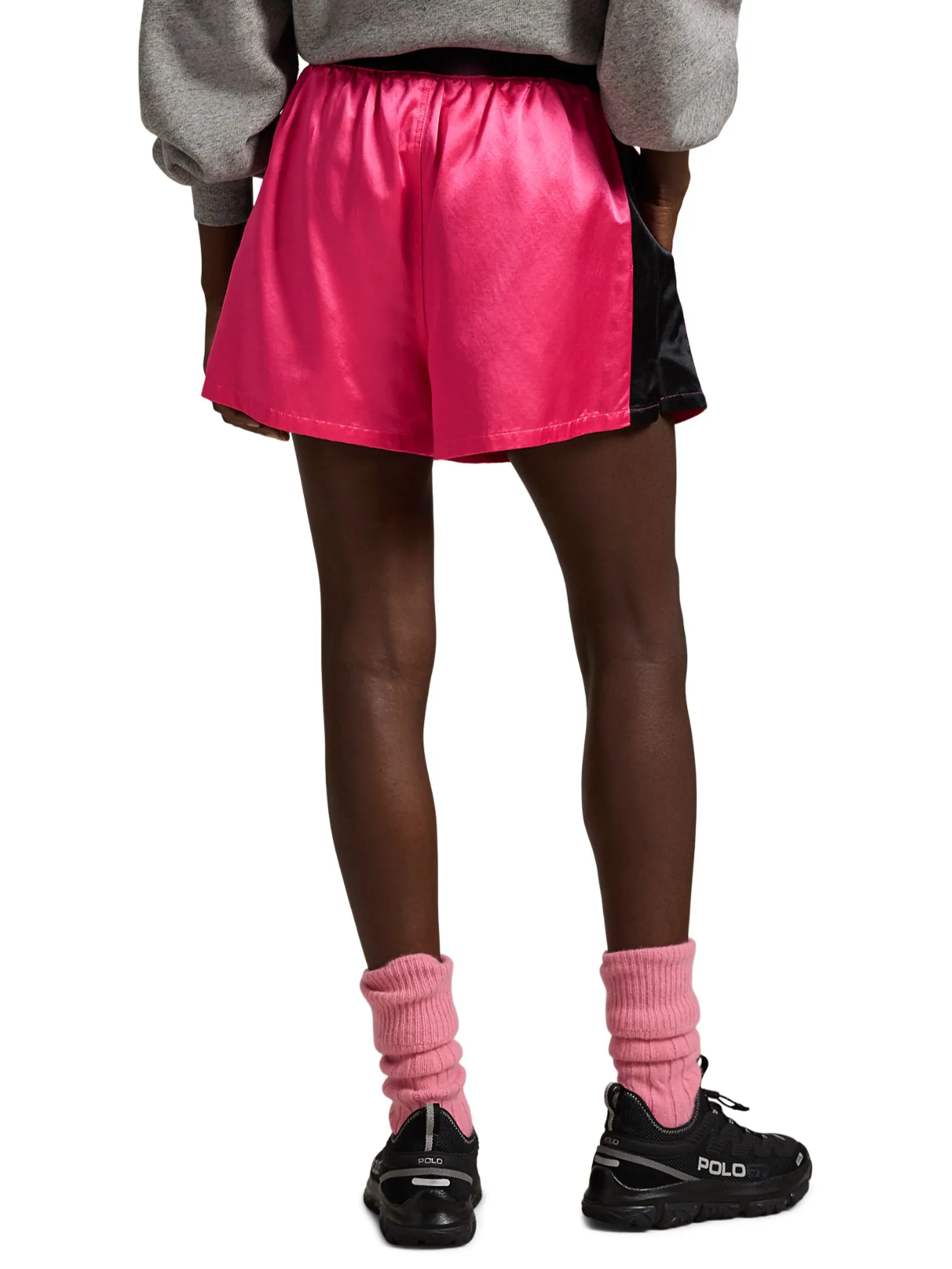POLO RALPH LAUREN Women Shorts-Pink Pony Satin Boxing Short WMPOSHONBQ20084-PINK