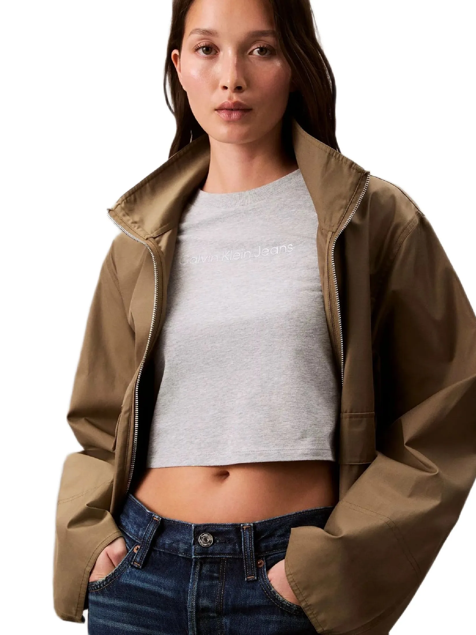 CALVIN KLEIN Women s Baby Short Sleeve T-Shirt Grey