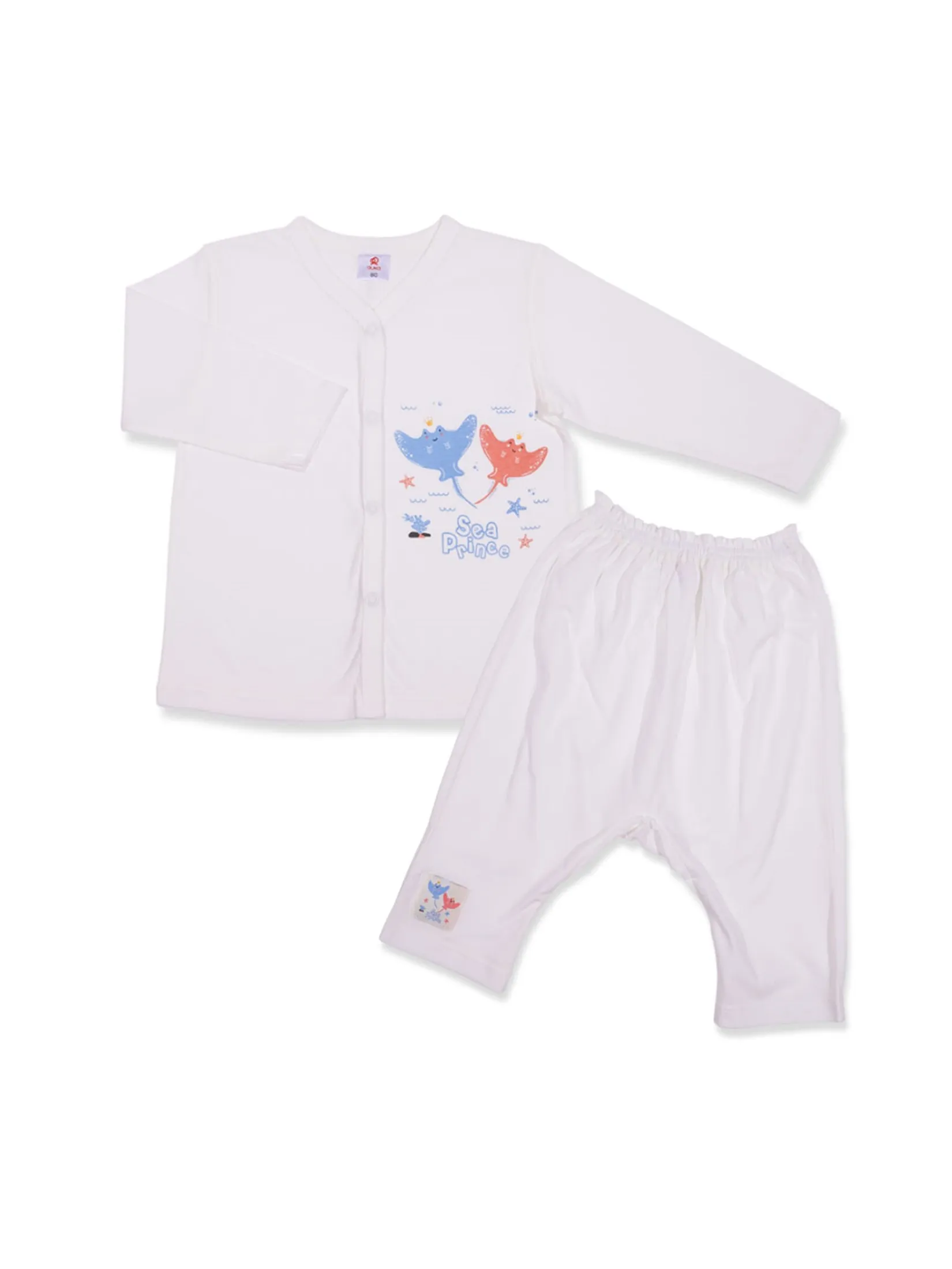 AUKA Off White ,long sleeve pajamas, kids set,Auka under the sea
