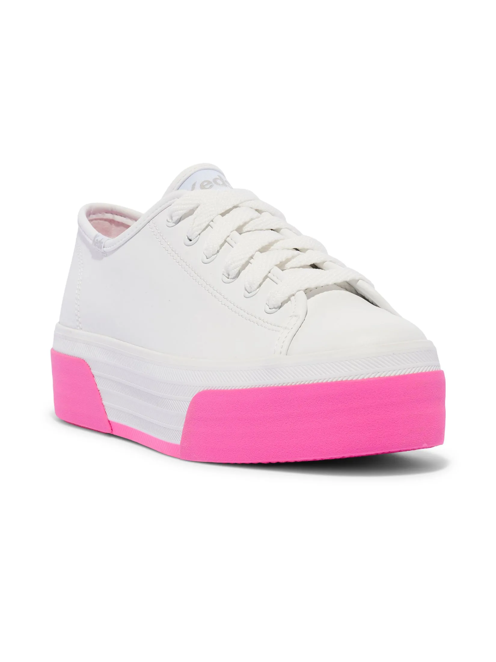 KEDS Women Triple Up Leather Bump Foxing Stripe Pink