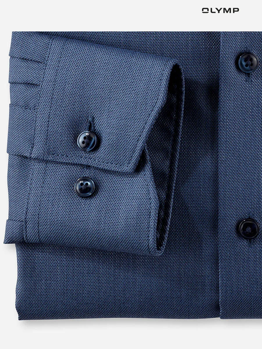 OLYMP MEN SHIRT LONG SLEEVES BUSINESS SHIRT MODERN FIT EASY IRON NAVY BLUE