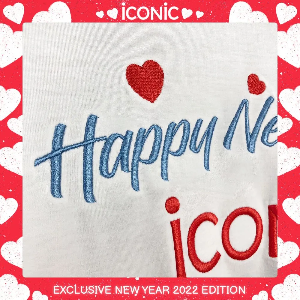 ICONIC White RED NEW YEAR T-SHIRT Model REDHAPPYNEWYEAR2022