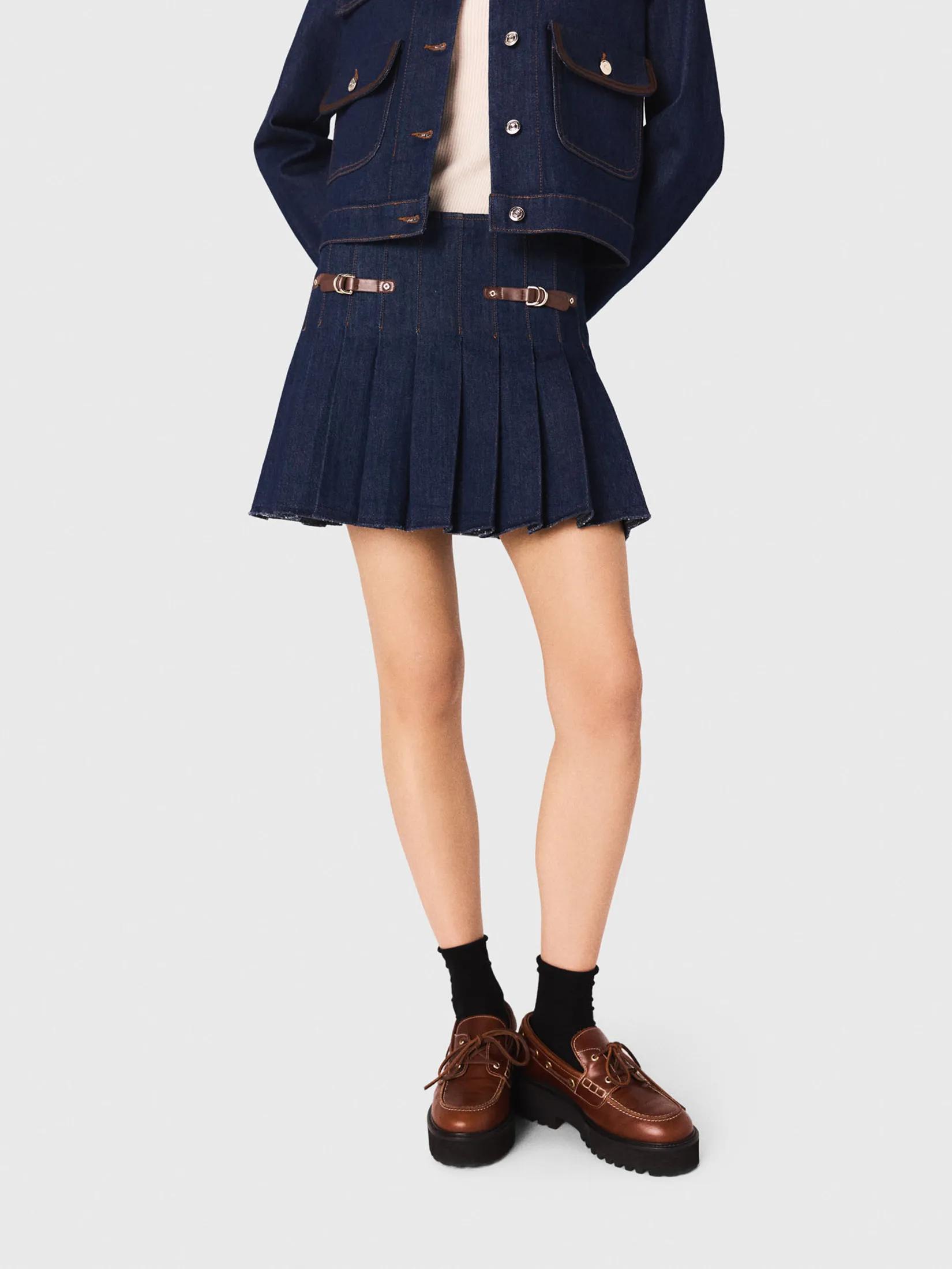 MAJE Women Short Denim Skirt With Lining