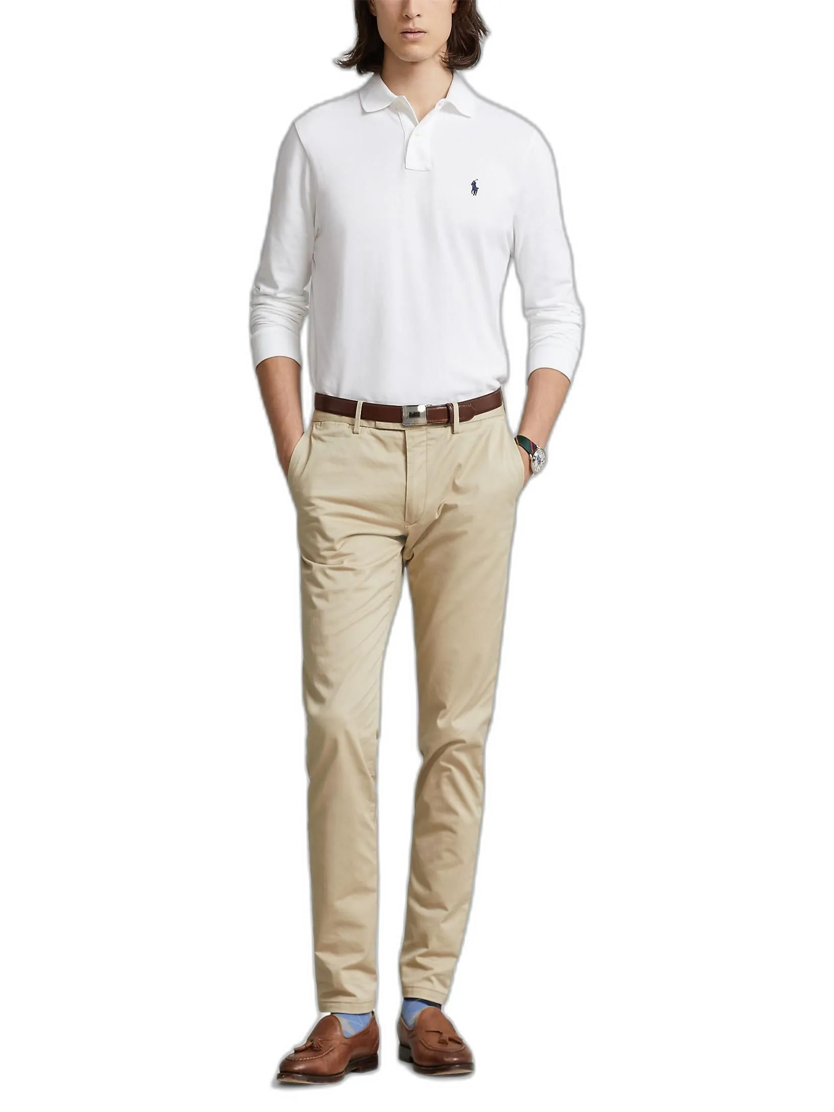 POLO RALPH LAUREN Men Polo-Custom Slim Fit Mesh Polo Shirt MNPOKNI16820114-White