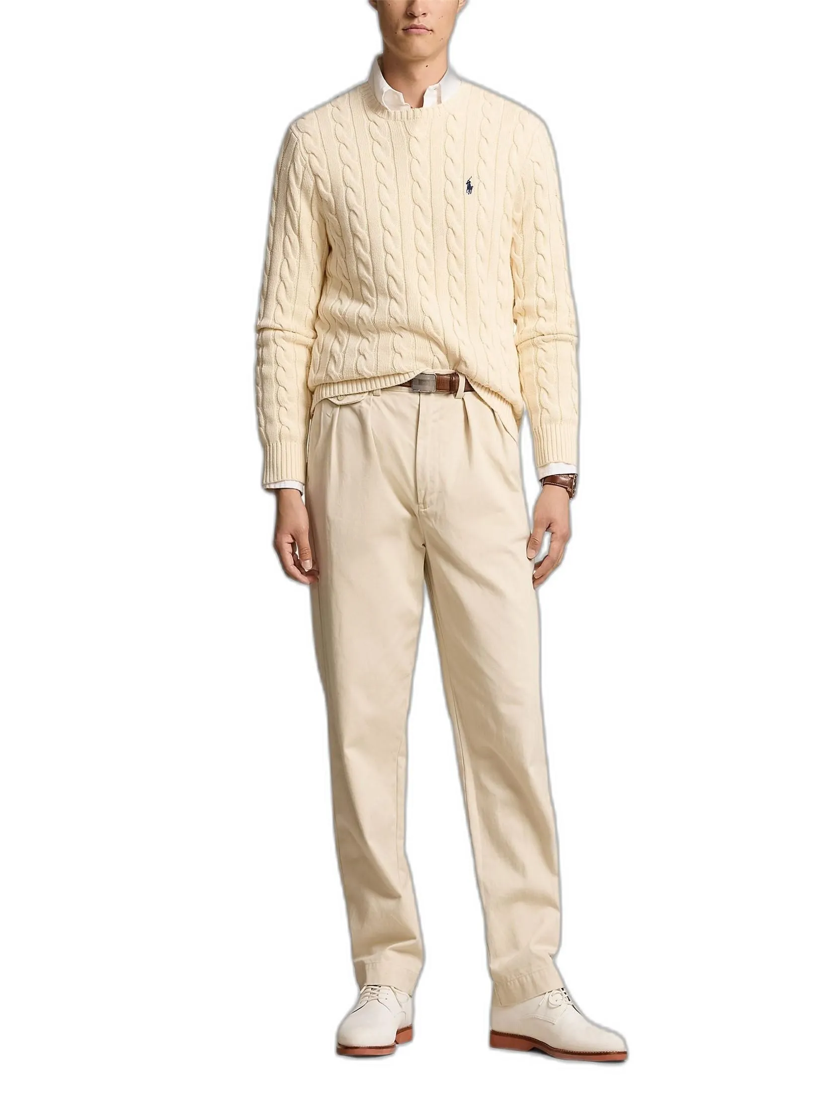 POLO RALPH LAUREN Men Pullover-Cable-Knit Cotton Sweater MNPOSWE16820693-Natural-101