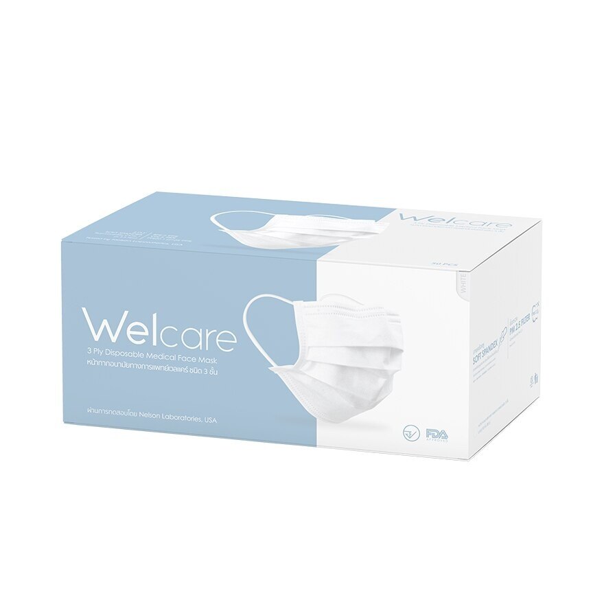 Welcare Disposable Face Mask 50 Pcs/Box (White)