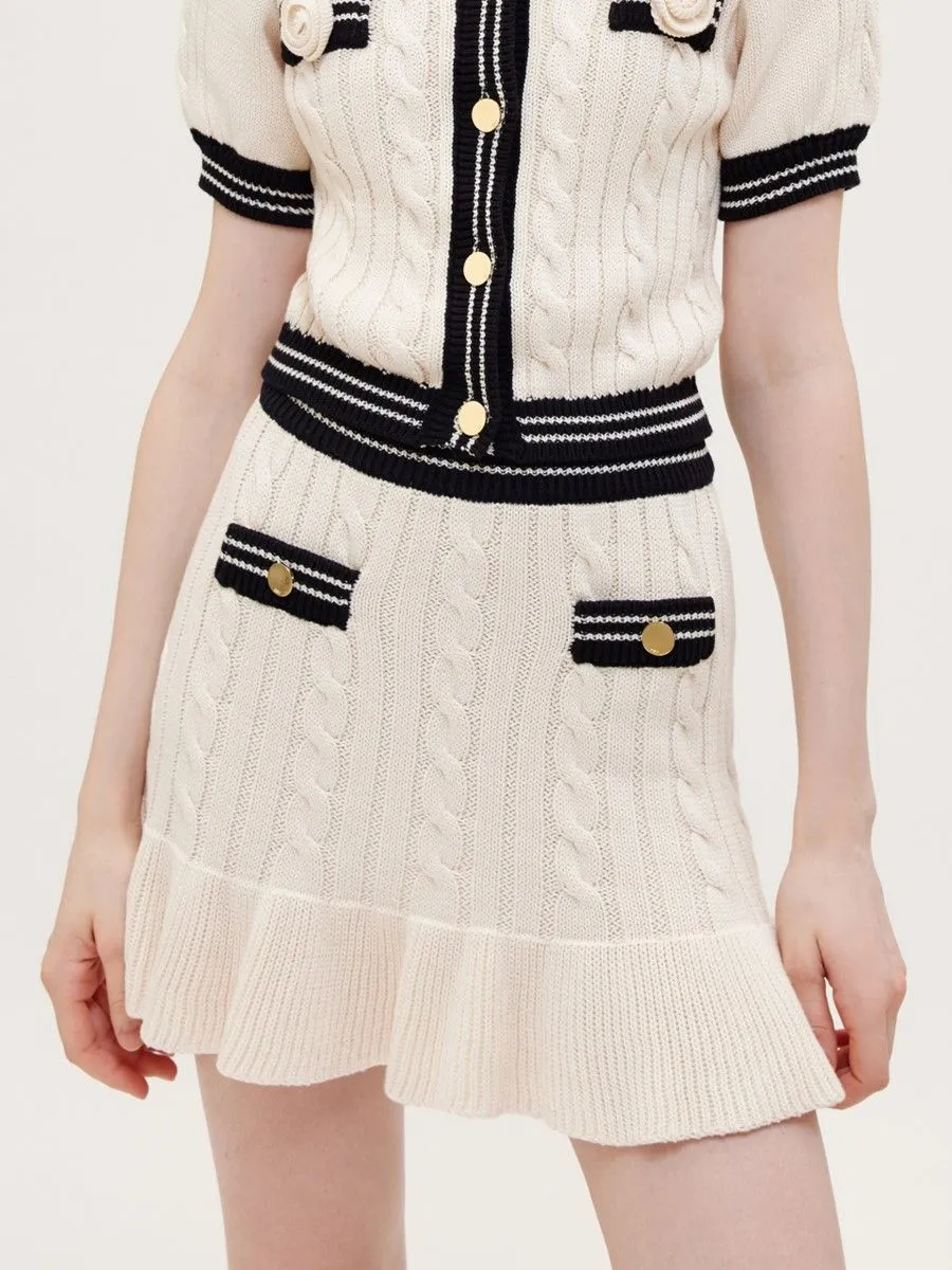 ASV ( SS24 ) Rosabella Knitted Women Mini Skirt Ivory