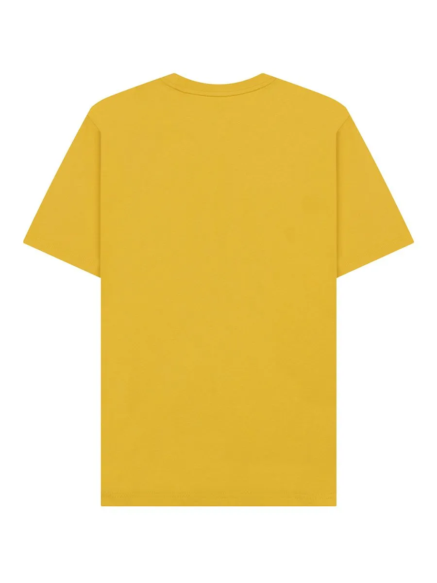 GIORDANO Men's Slim Fit Embroidery Tee (Classic Man)  Daffodil Yellow