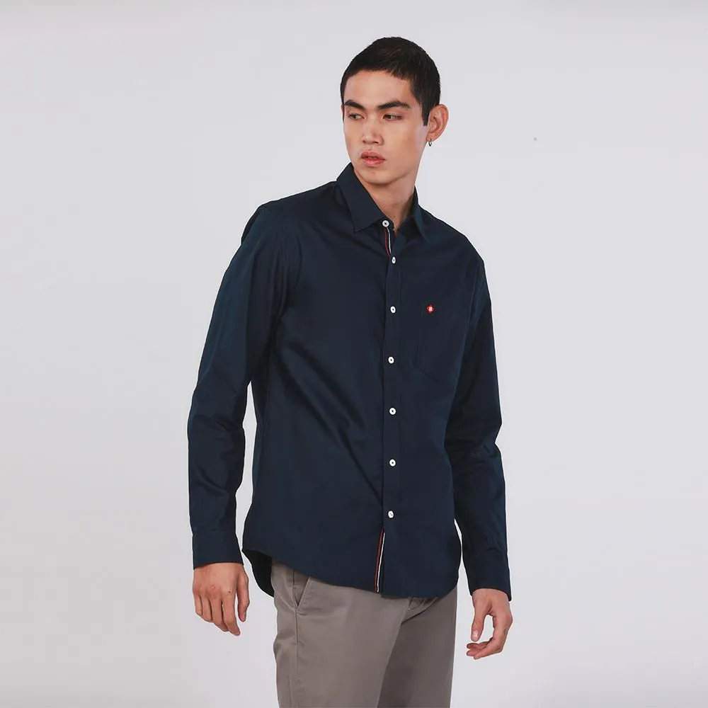 JOHN HENRY Men's Long Sleeves Shirts (Slim Fit) ESSENTIALS Navy