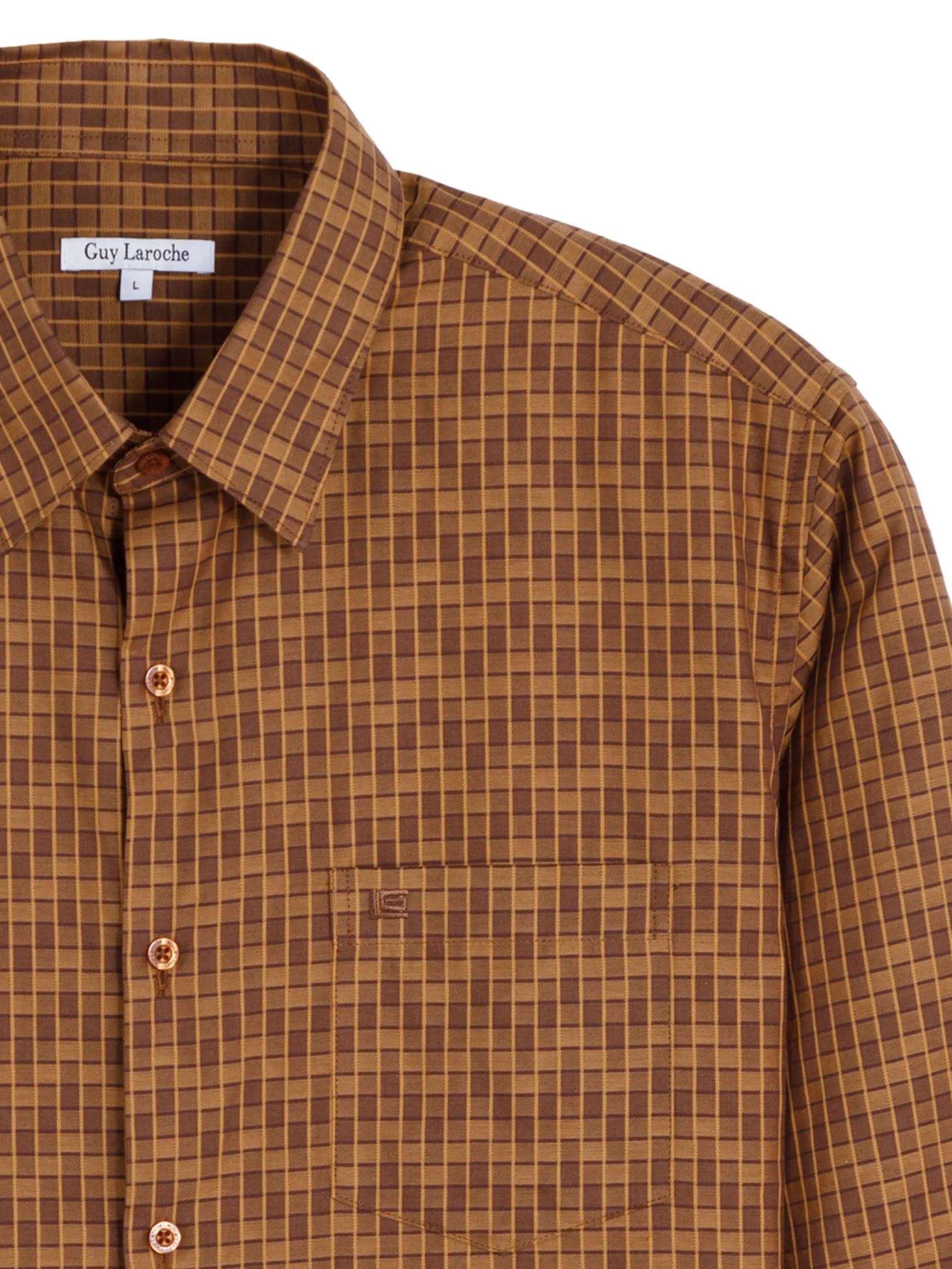 GUY LAROCHE MENWEAR Men's Shirt long sleeves BAB9200W4BR - Brown