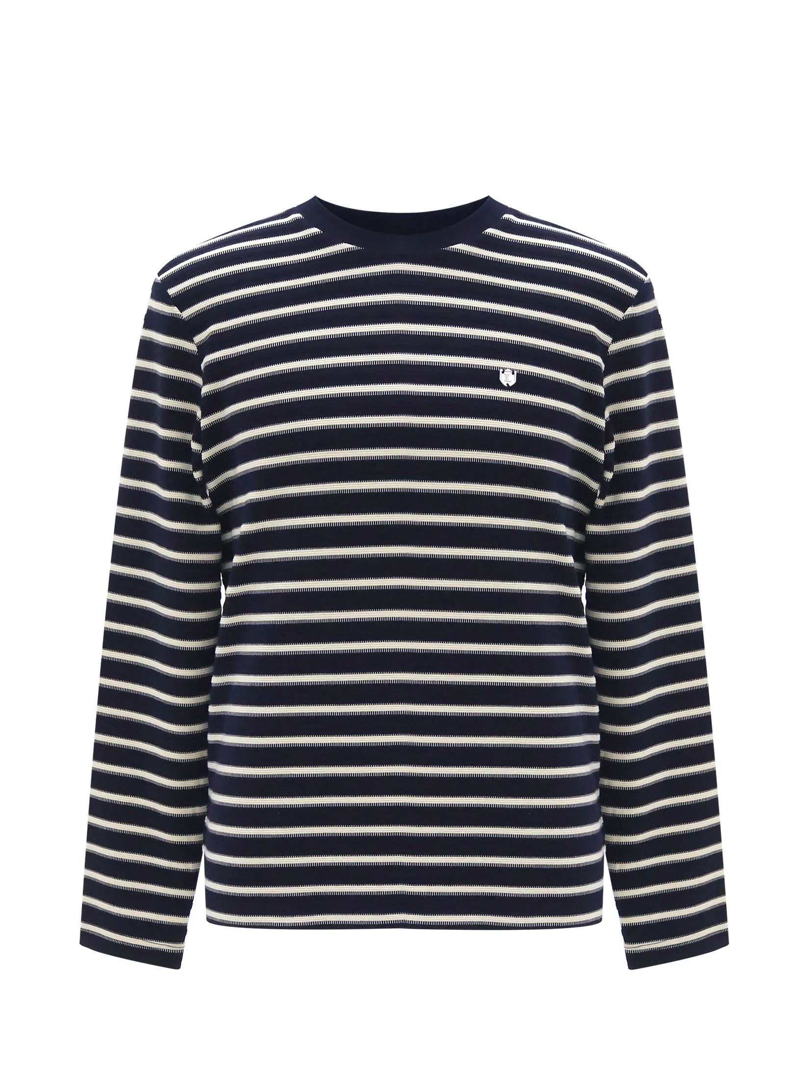 LTD Striped Long-Sleeve T-shirt Man Navy Blue Size - M