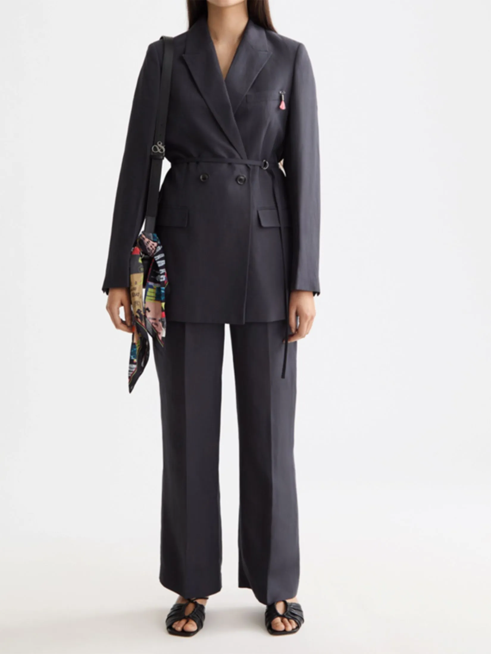 SCOTCH&SODA Women Blazer Belted Charcoal Art