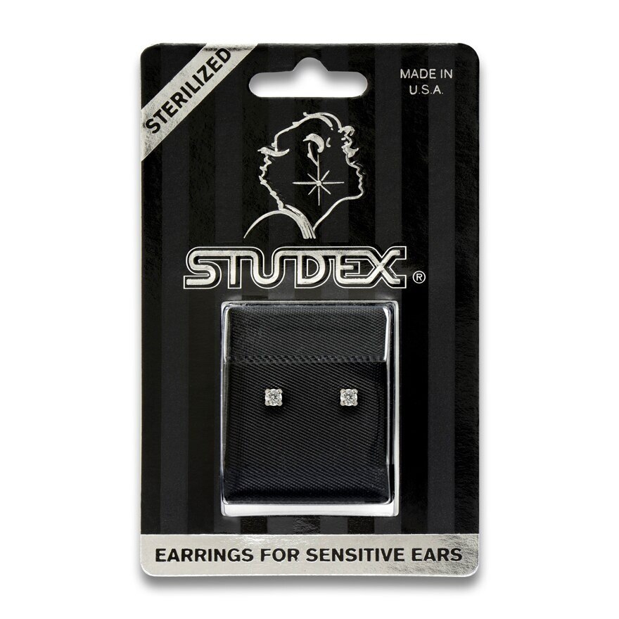 Studex Sensitive Sterilized For Sensitive Ear Stainless 3mm Cubic Zirconia