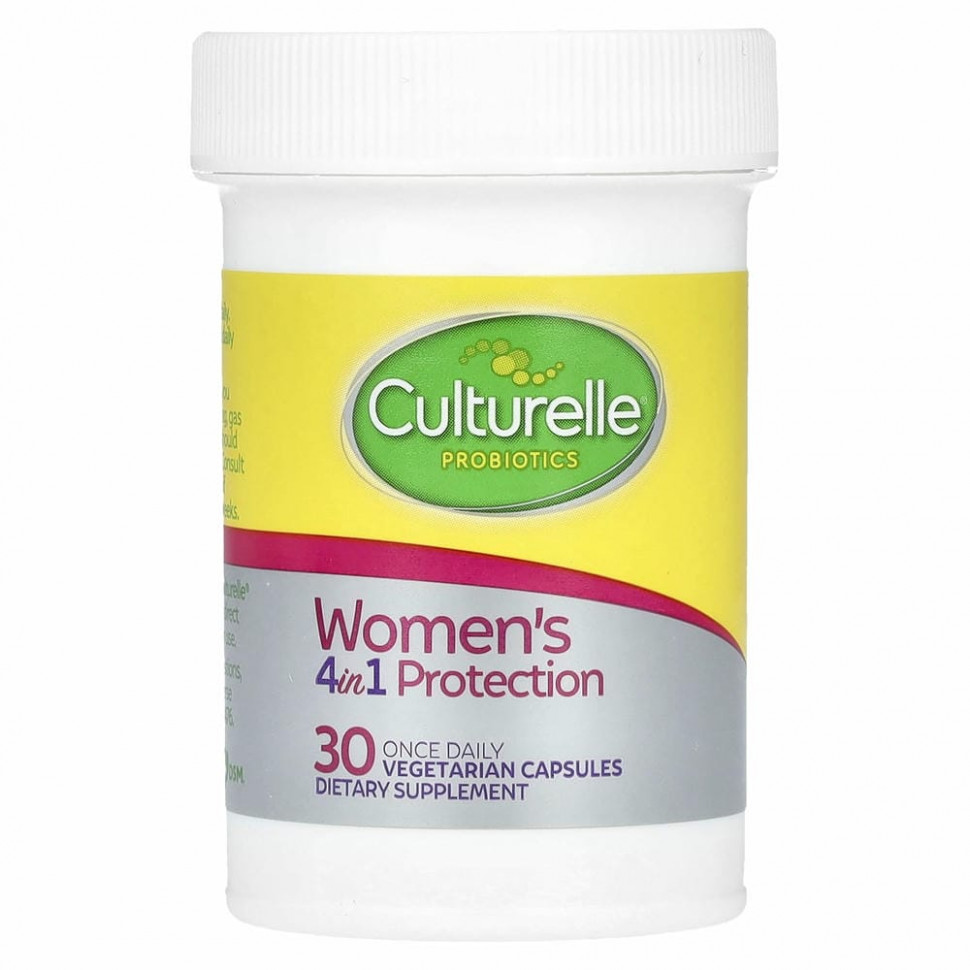 Culturelle, пробиотики, здоровый баланс для женщин, 30 вегетарианских капсул для ежедневного одноразового приема