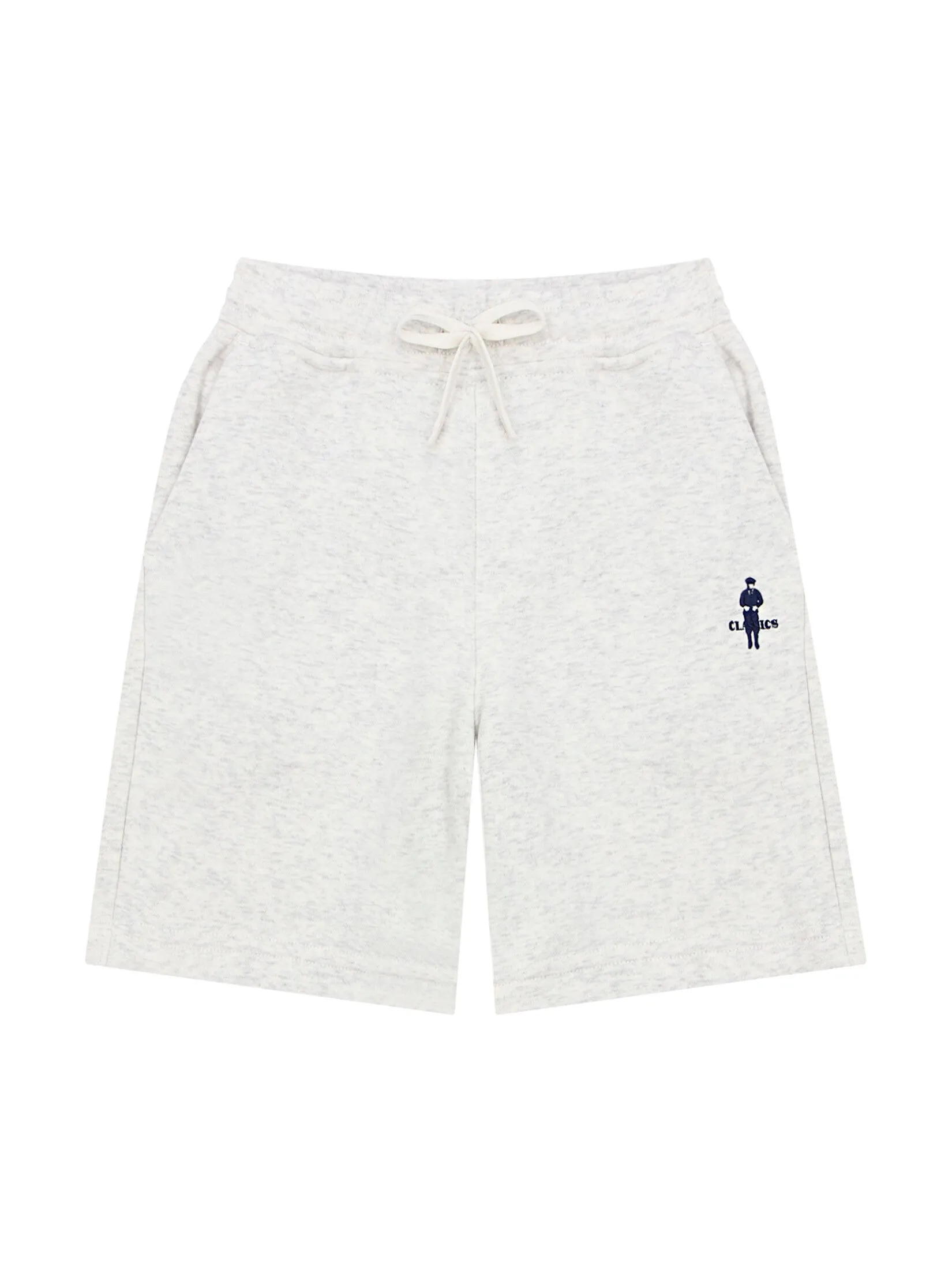 GIORDANO Boy's French Terry Comfort Elastic Shorts (Classics Club) Heather Moonstruck Grey