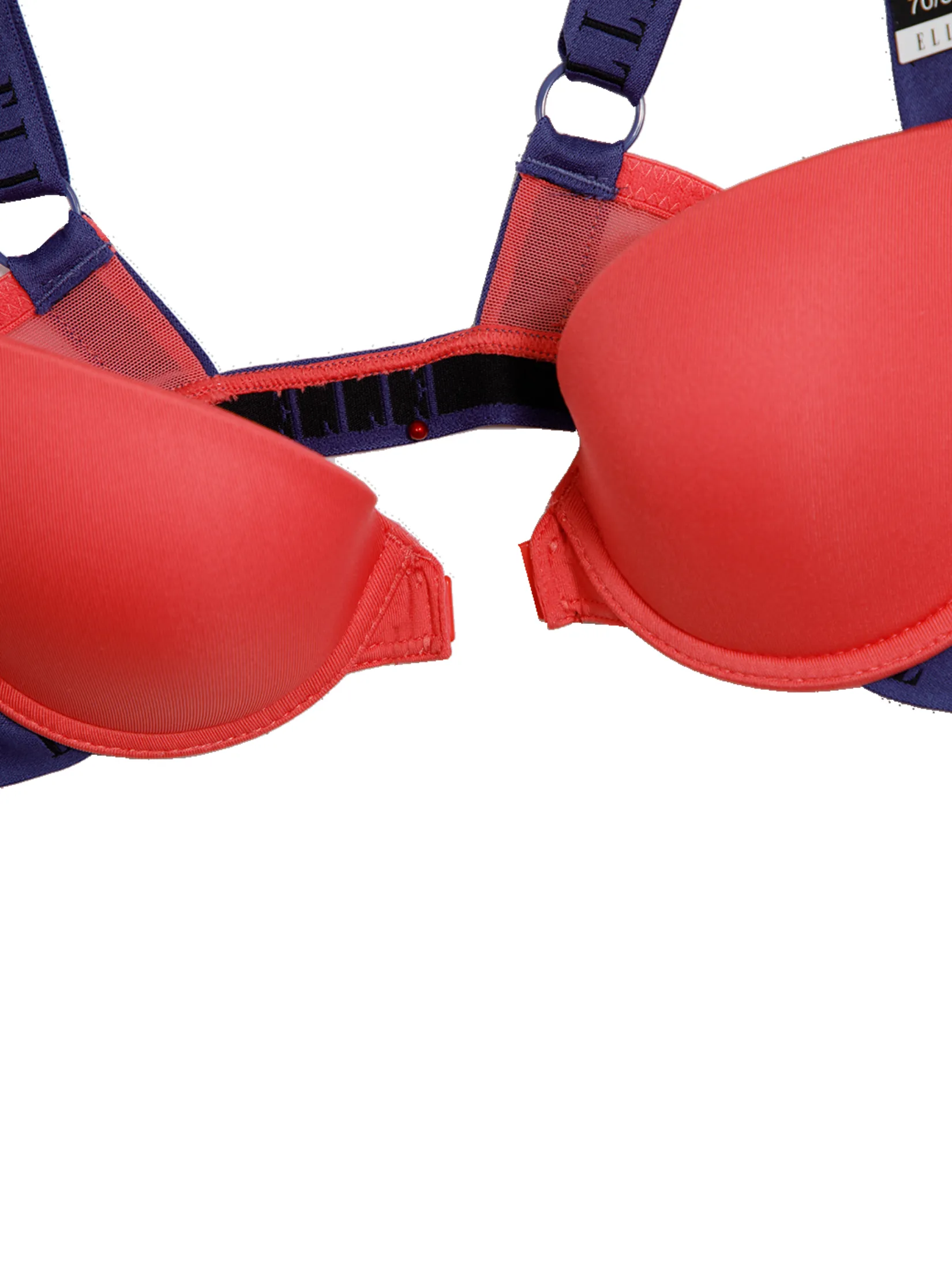 ELLE LINGERIE Women's Molded bra Front-Kiss with underwire padded with foam LB8562 - Rose