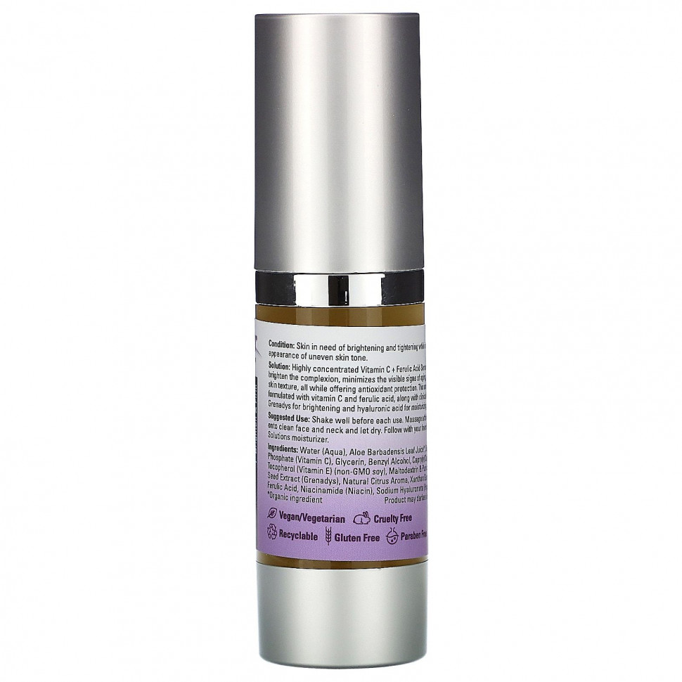 NOW Foods, Solutions, Сыворотка с витамином C и феруловой кислотой, 1 жидкая унция (30 мл)