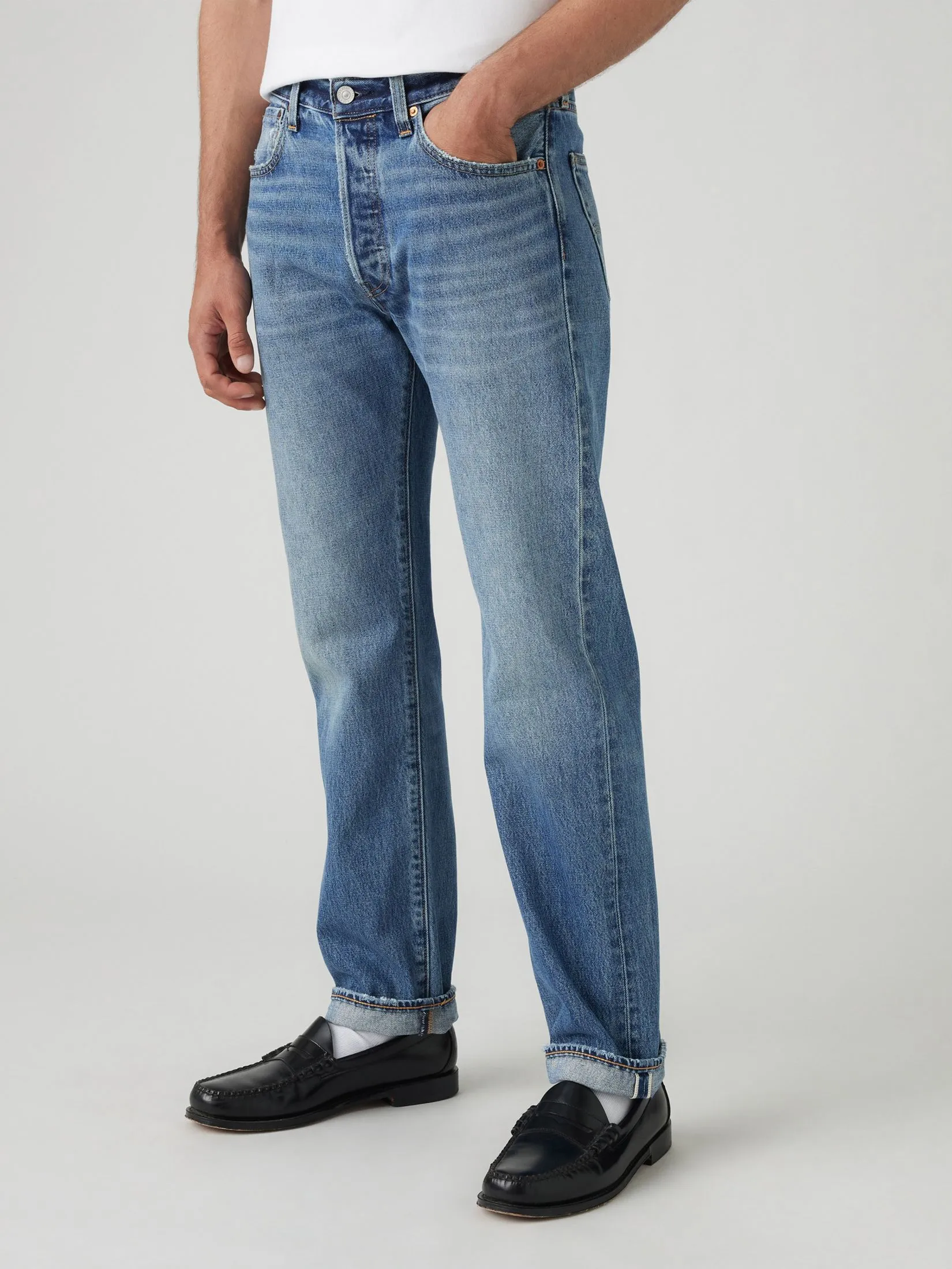 LEVI'S Men's 501 Original Selvedge Jeans Blue