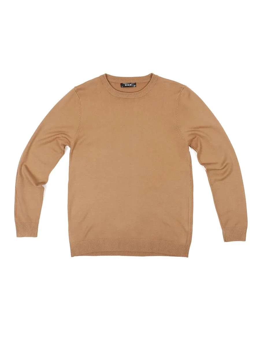 OASIS Men's Long Sleeve Sweater Khaki