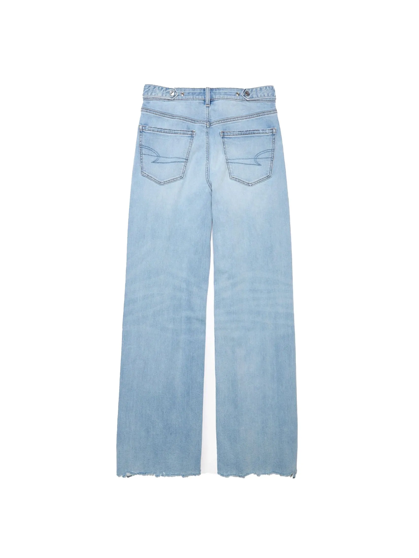 AMERICAN EAGLE WOMEN SHR BAGGY WIDE LEG 987 LIGHT VINTAGE