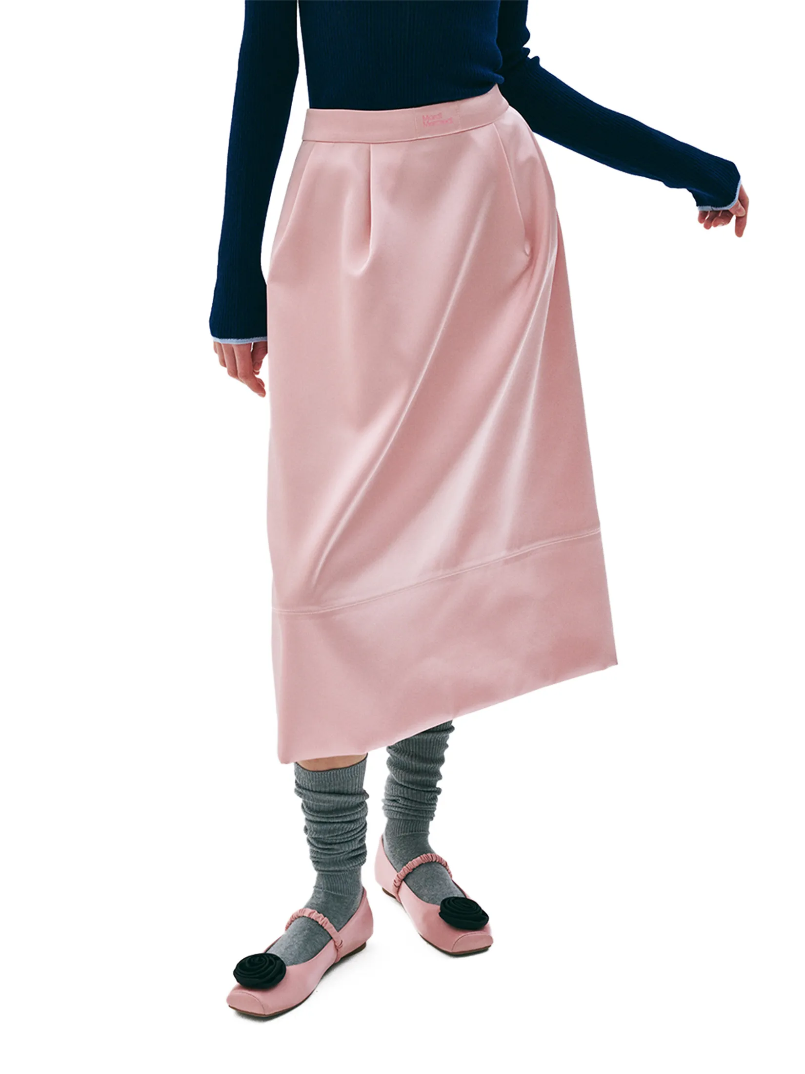 MARDI MERCREDI Maxi Flare Pegged Skirt Peach S