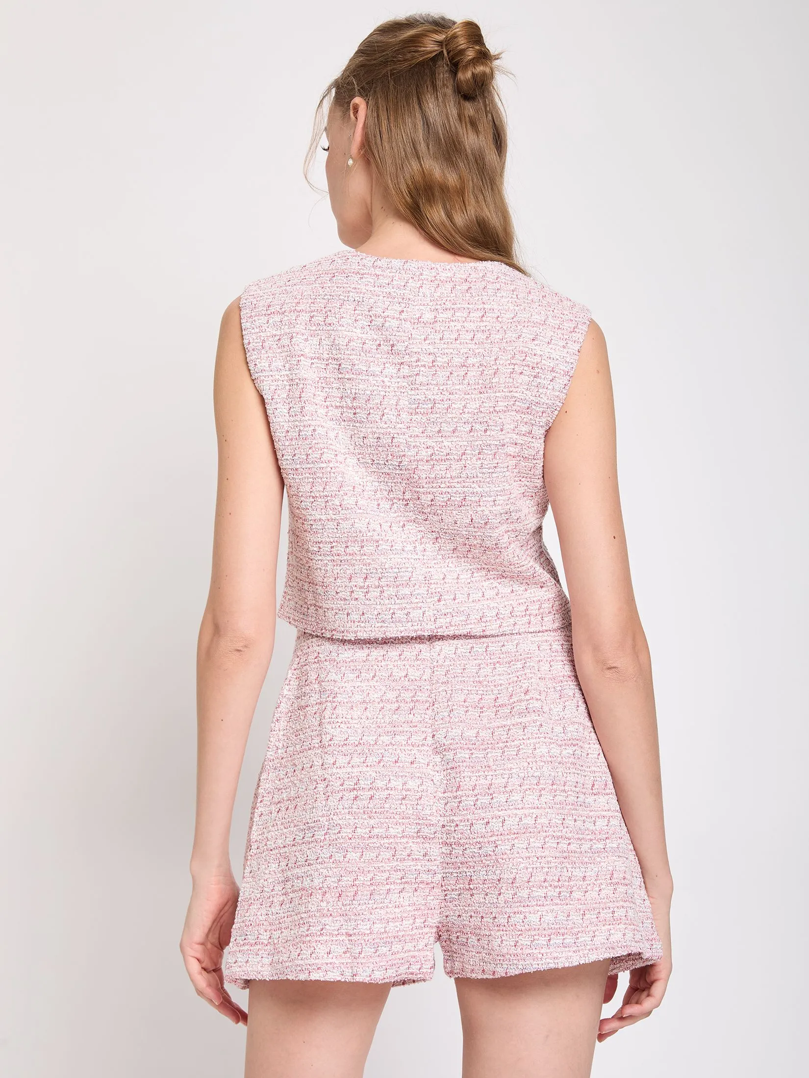 LOLITA Women Tweed Vest Top With Front Pocket