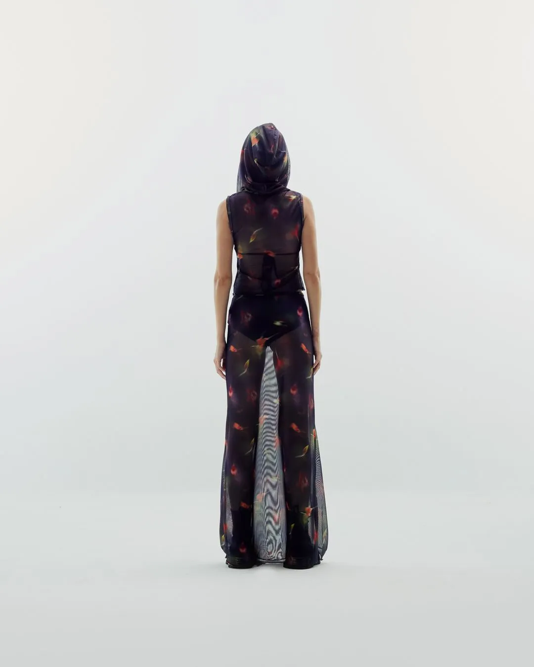 BLACKDOG BKK Women Black see-through print skirt