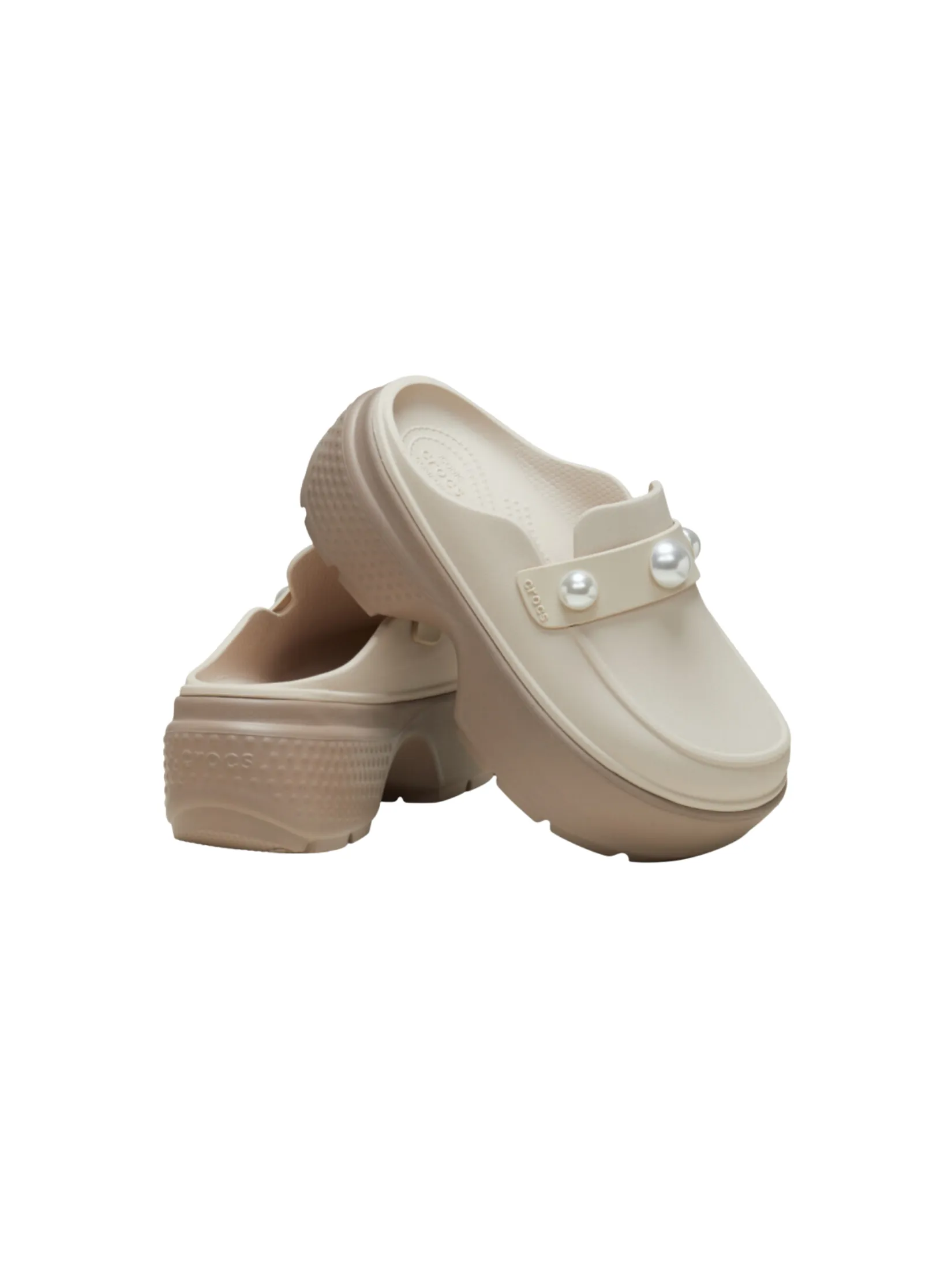 CROCS UNISEX STOMP PEARL LOAFER - ALMOND TINT