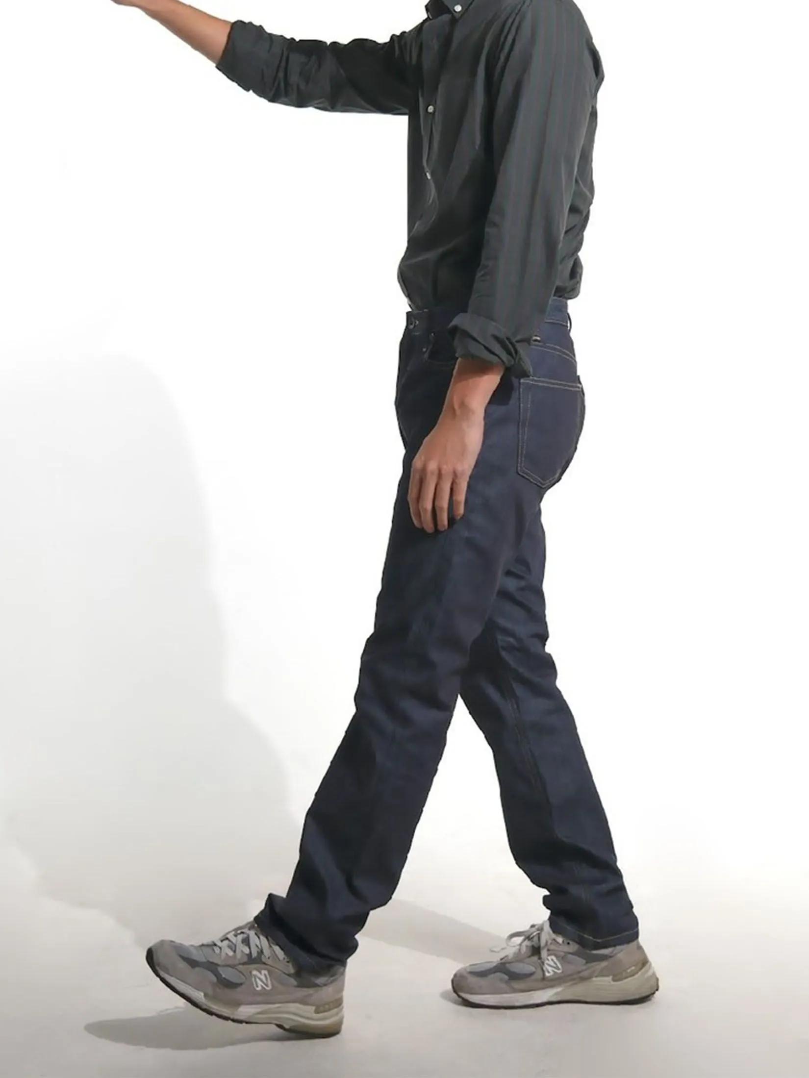 ERA-WON Men's Denim Jeans straight legs Raw