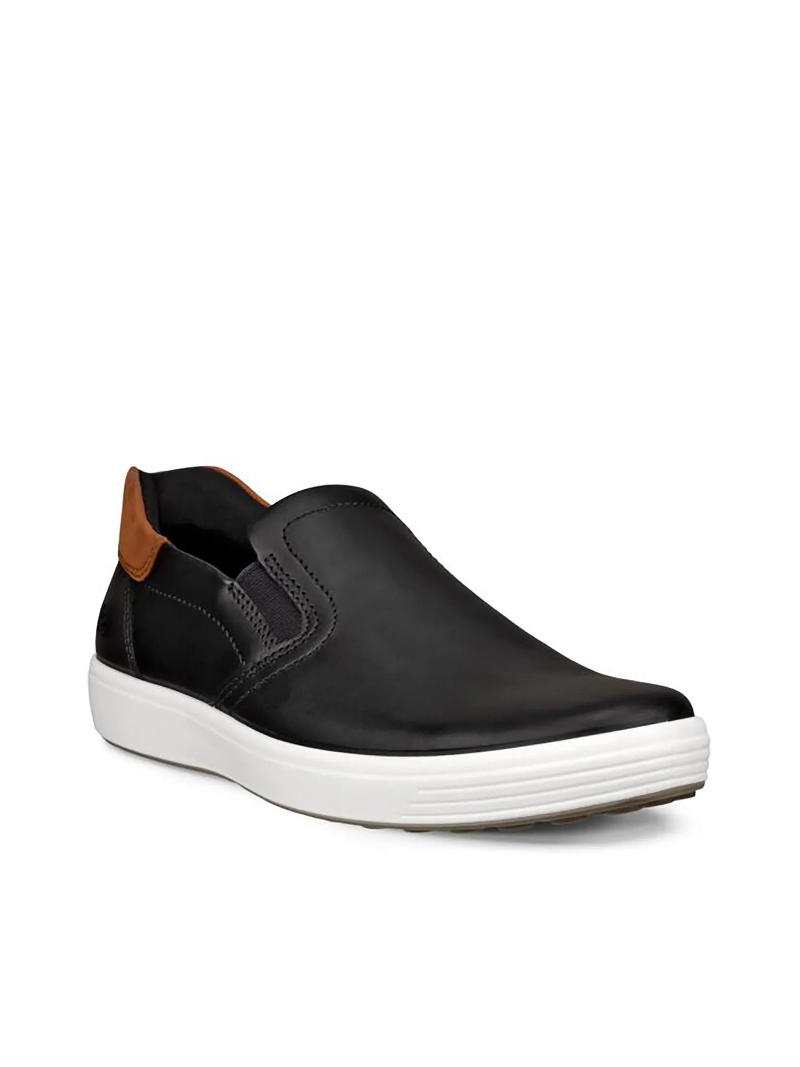 ECCO Men Slip-On Soft7 Black/Cognac