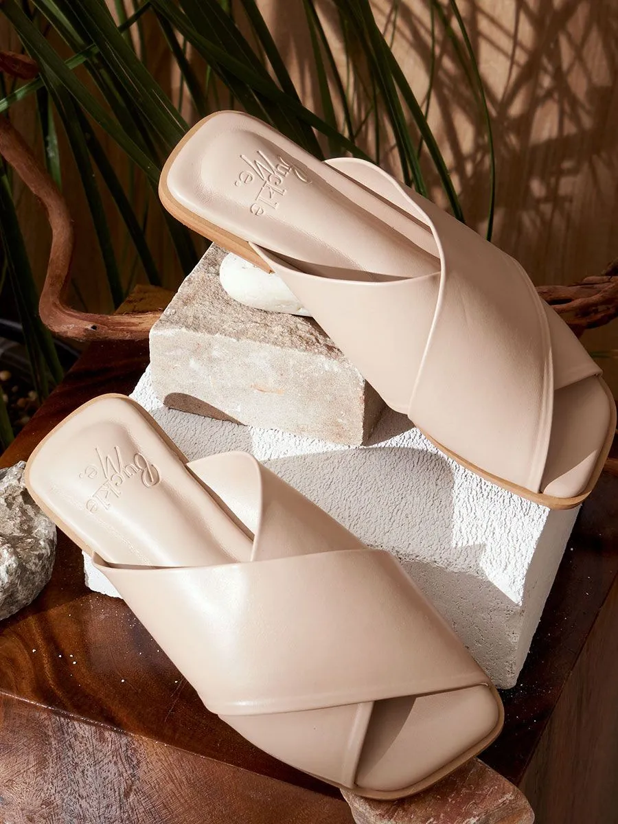 BUCKLE ME Sandals Pretzel BM43-BEIGE Beige