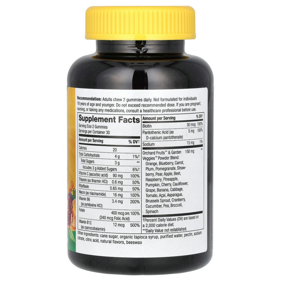 Nature's Way, Alive! комплекс витаминов группы B, со вкусом манго, 60 жевательных конфет