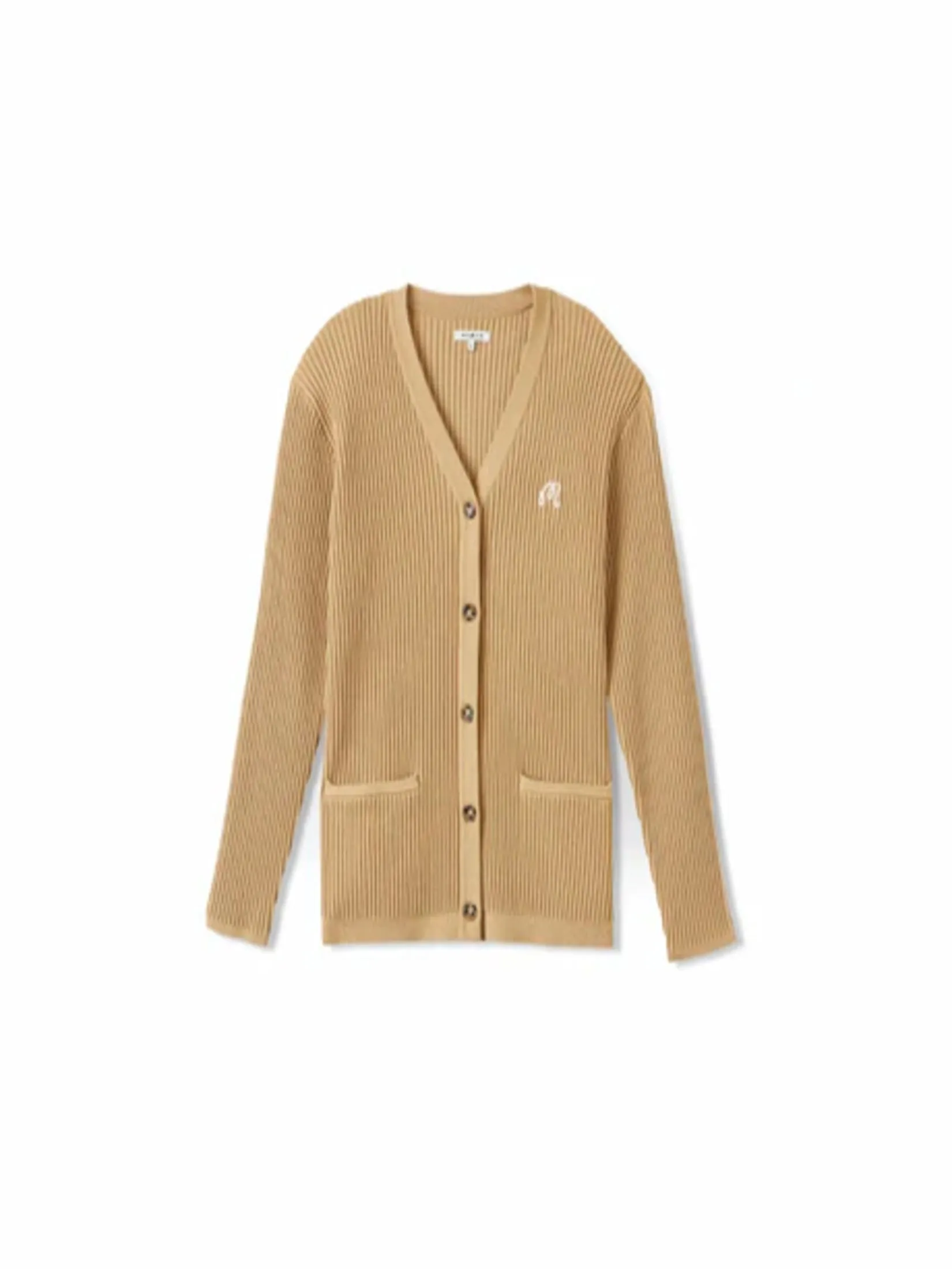 MALBON GOLF ESTHER CARDIGAN  IN CAMEL