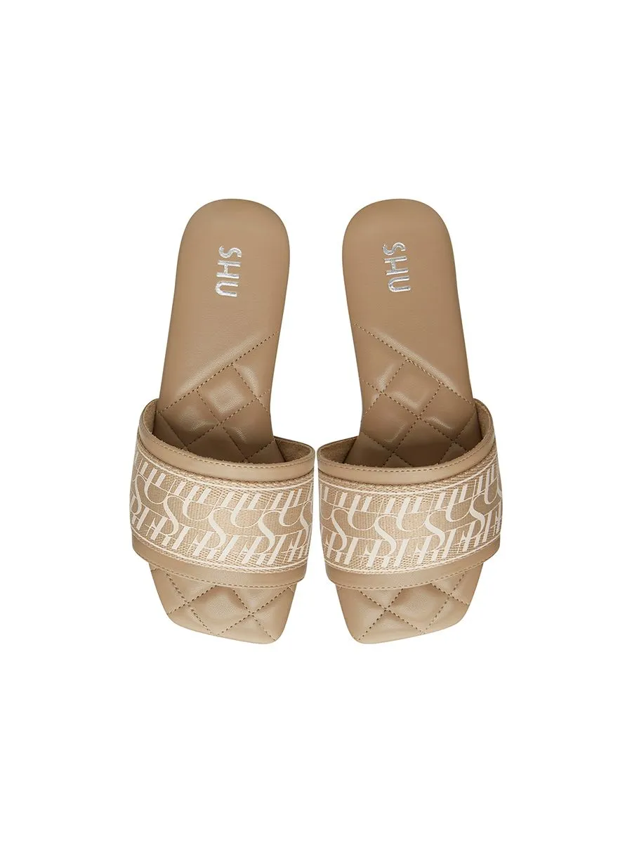 SHU WOMEN- PALETTE SOFT SIGNET ON CANVAS ORIGINAL SANDALS-MORTAR BROWN