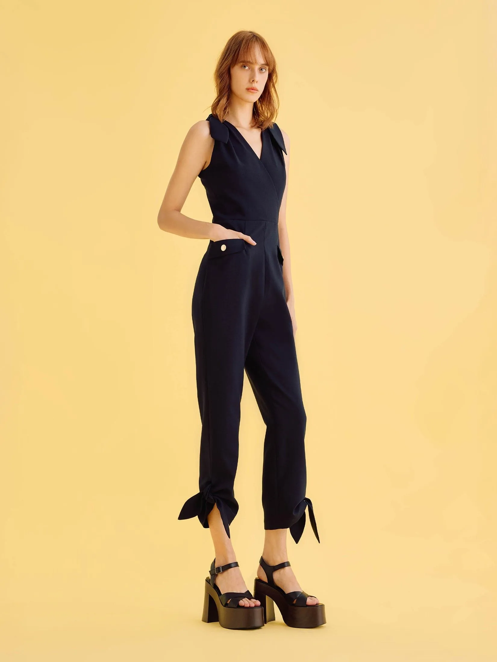 ASV (SS25)Gail Crossover Women Jumpsuit Navy Blue