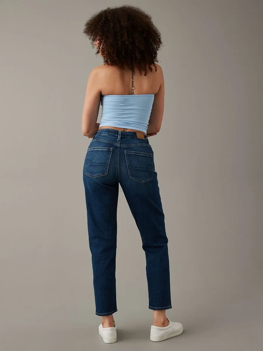 AMERICAN EAGLE WOMEN CURVY MOM JEANS 074 SIMPLY DARK