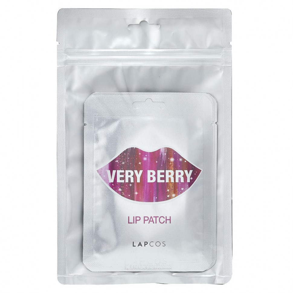 Lapcos, Патчи для губ, очень ягодные, 5 патчей по 0,1 унции каждый