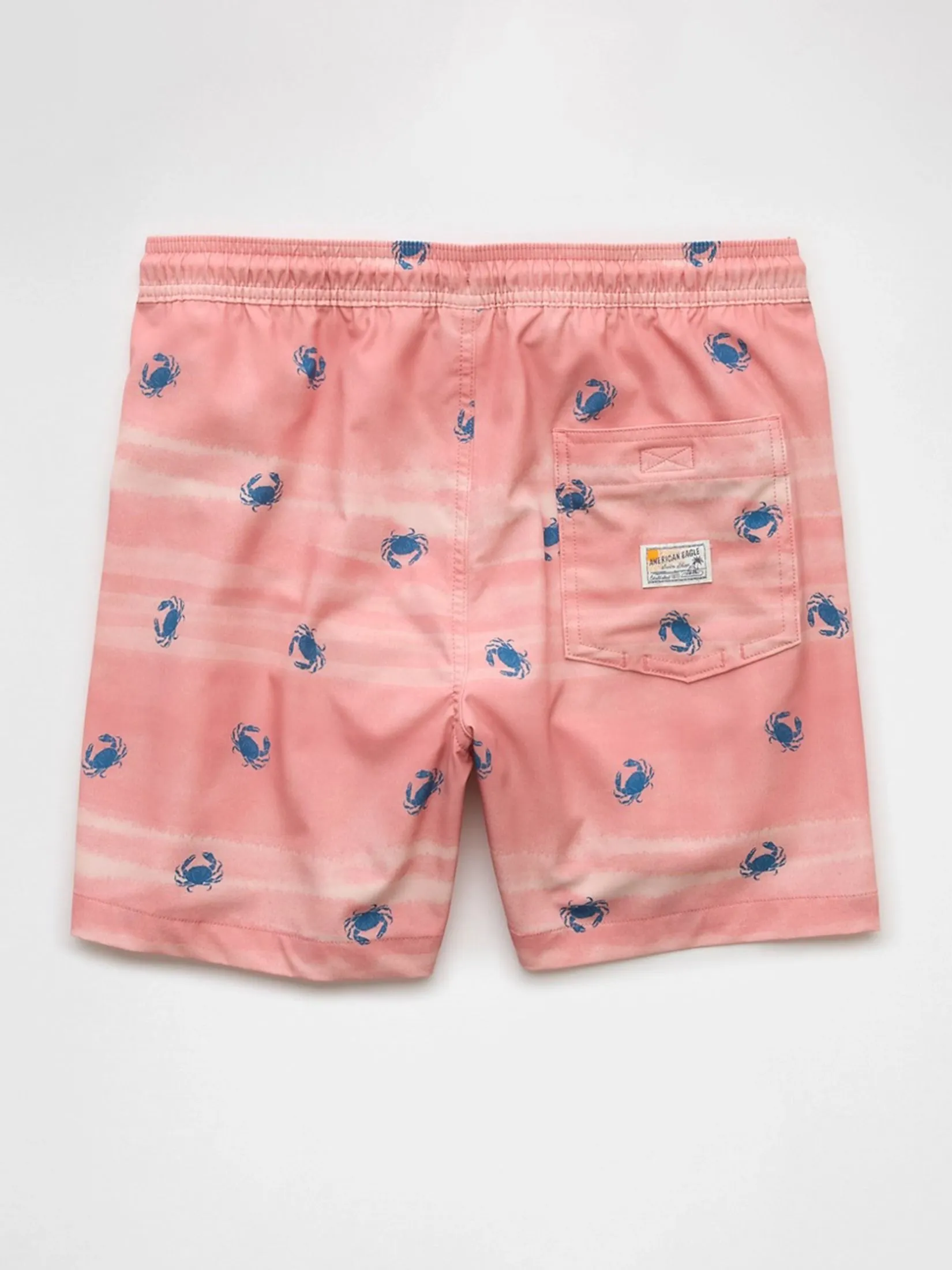 AMERICAN EAGLE MEN 7888 5 INCH TRUNK PANAMA FULL PRINT 189 CORAL CRUSH