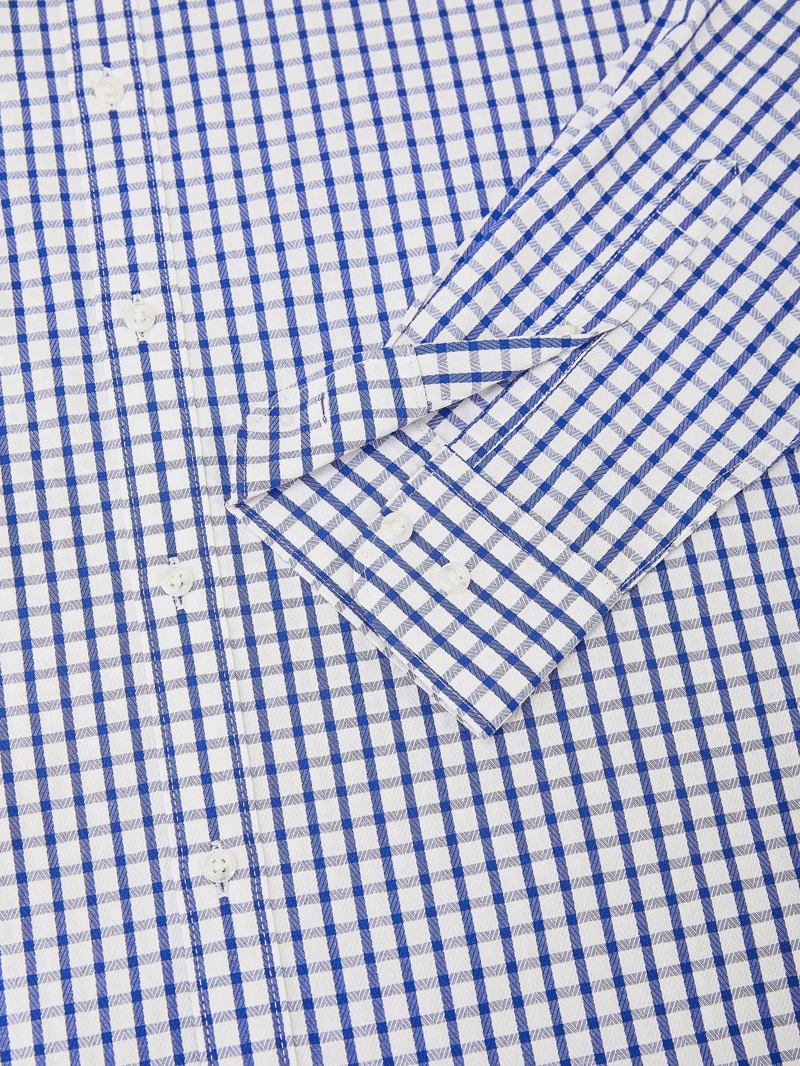 G2000 Men Clothing Non-Iron Cotton Blend Check Shirt  Smart Fit - Blue