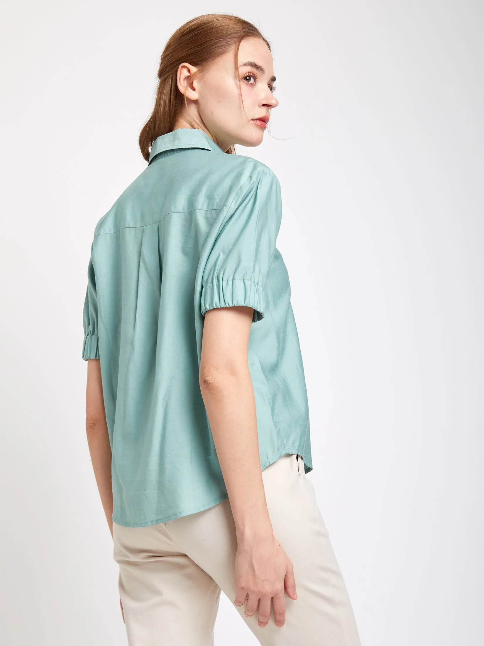 EASY PIECES Women Shirt Short Sleeves Collar Neck