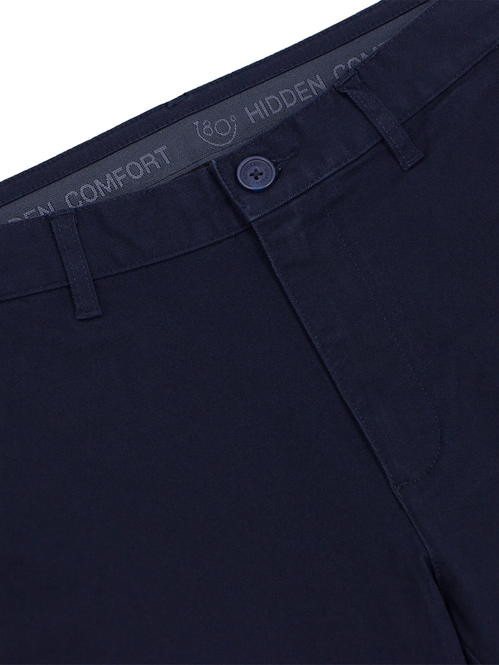 GIORDANO Men's Low-Rise Skinny Stretch Pants (180° Elastic Waistband) Navy blue