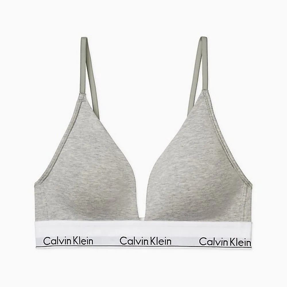 CALVIN KLEIN Women Modern Cotton Triangle Bralette Bras Grey QF5650 020