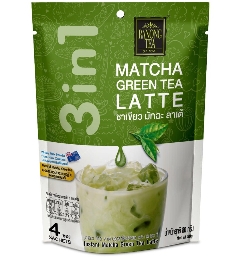 Растворимый зеленый чай матча 3-в-1 Ranong Matcha 160 гр