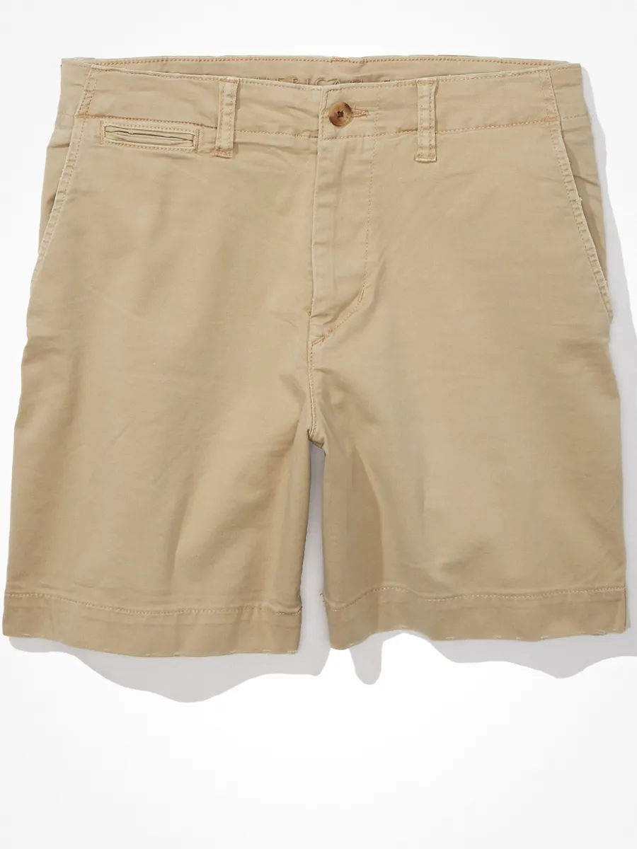 AMERICAN EAGLE MEN 7366 LIVED IN KHAKI 7 IN SHORT 212 KHAKI