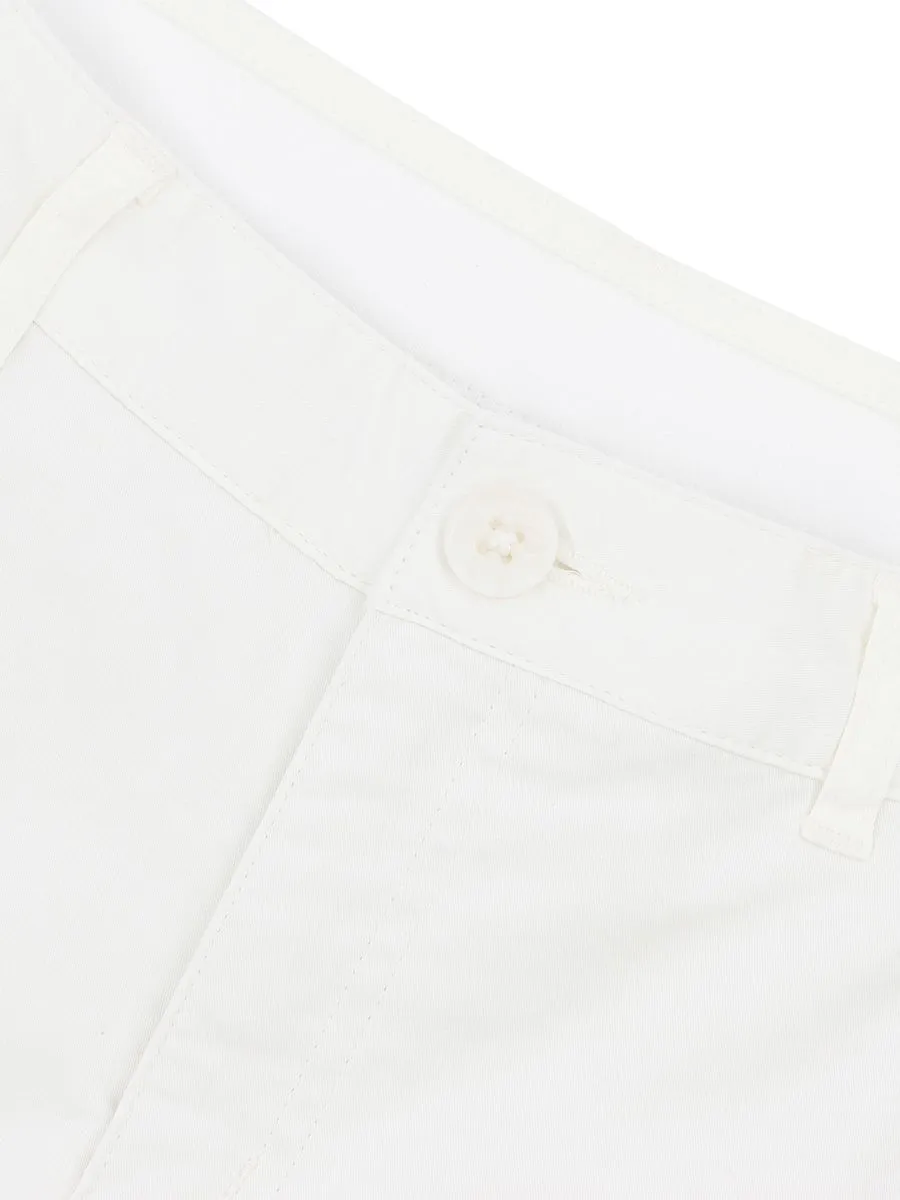 GIORDANO Women's Twill Regular Audrey Pants (180 Elastic Waistband) Wool White