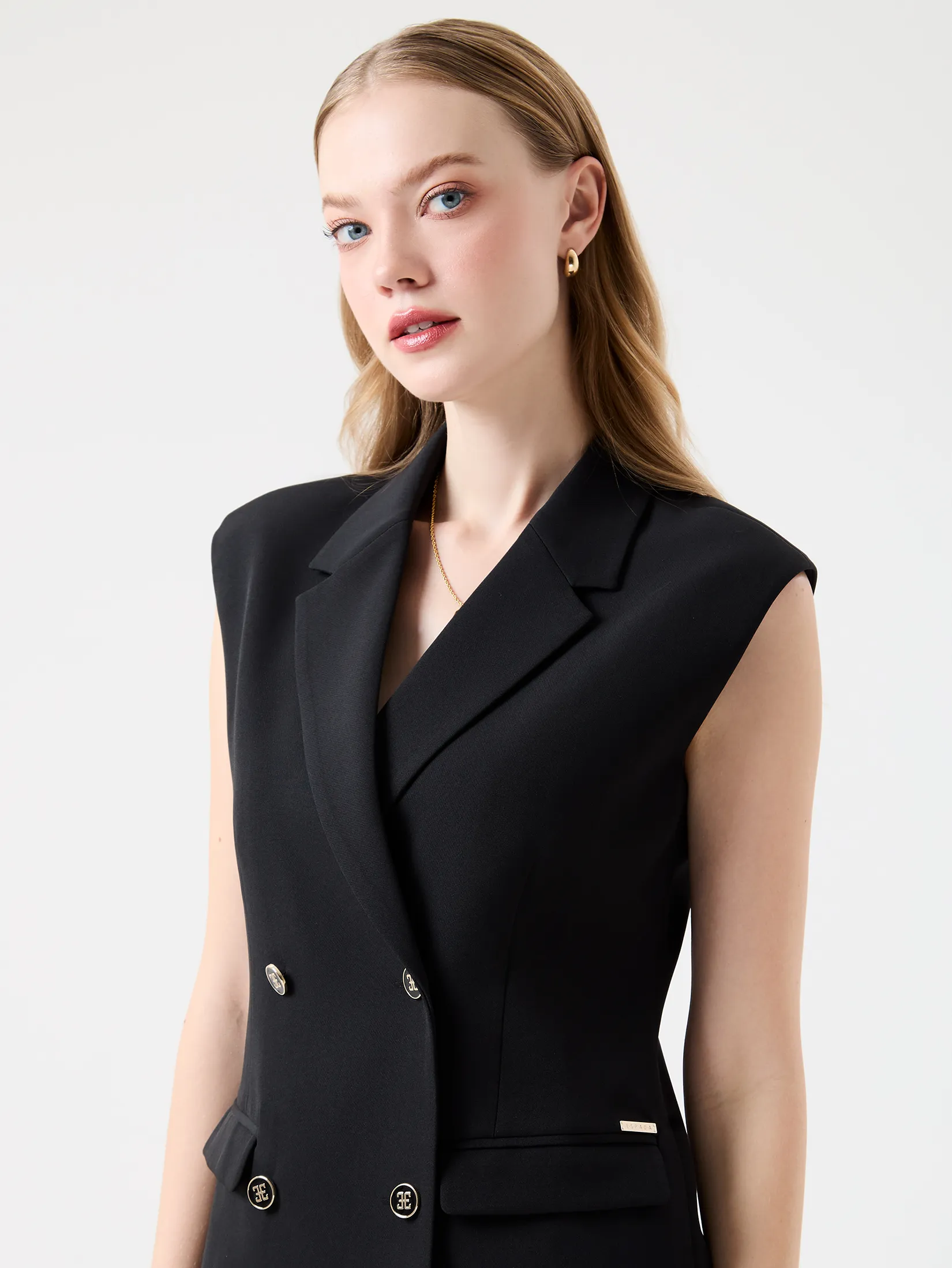 ESPADA Sleeveless Double-Breasted Blazer Woman Black