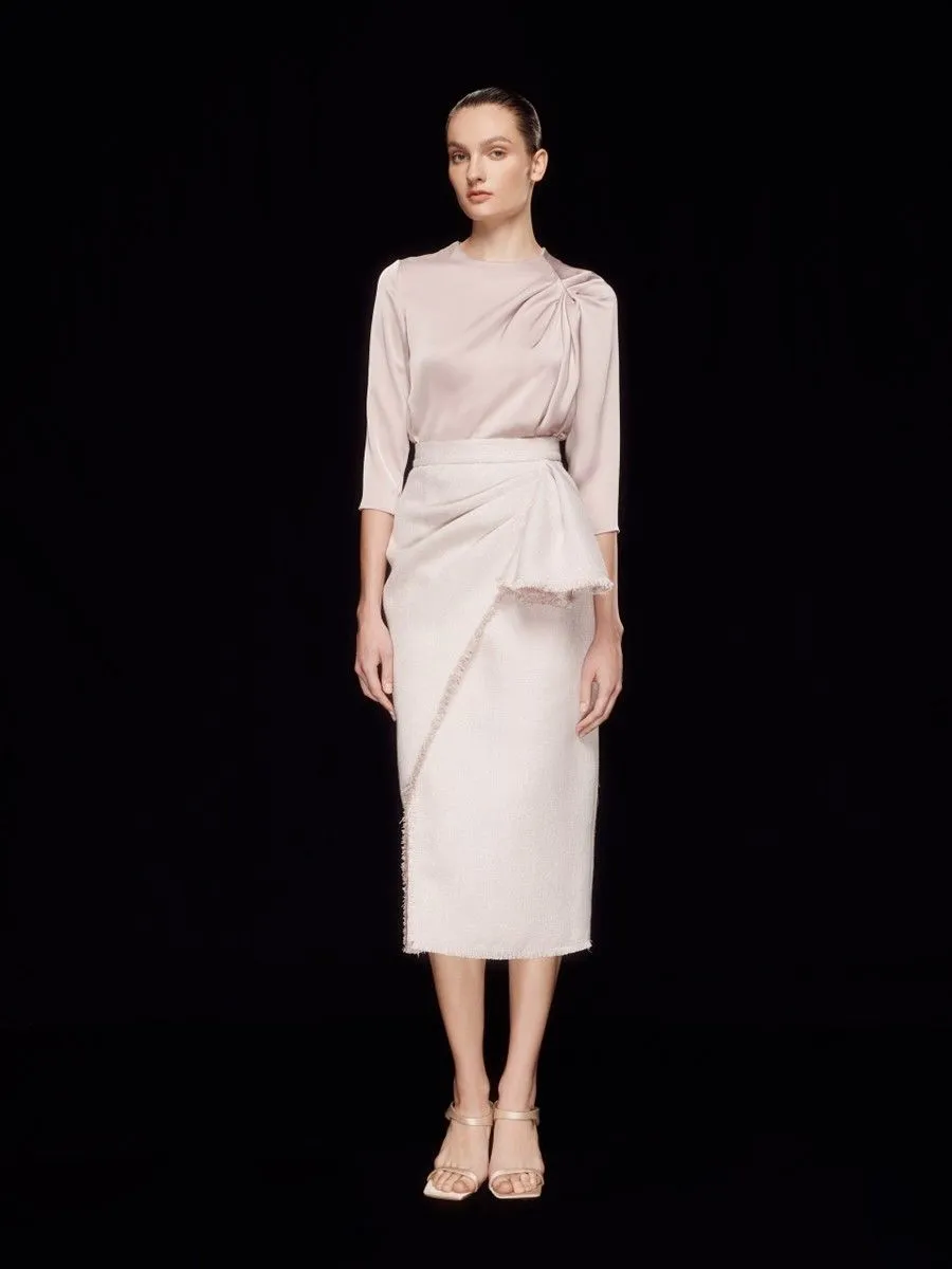 ASAVA ( SS24 )Everly Ruffle Women Midi Skirt Blush